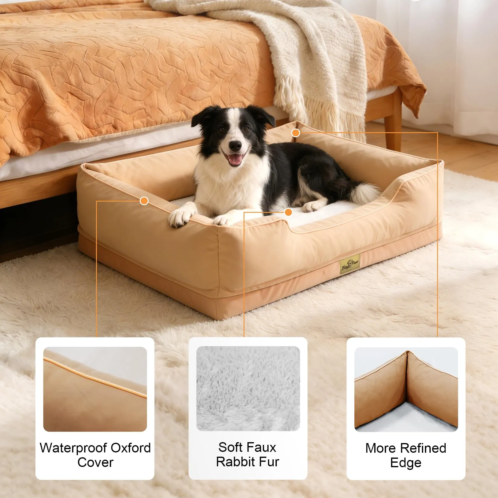 BingoPaw Sfoderabile Cuccia per Cani Interno Taglia Grande 105x75,5x21cm - immagine 3