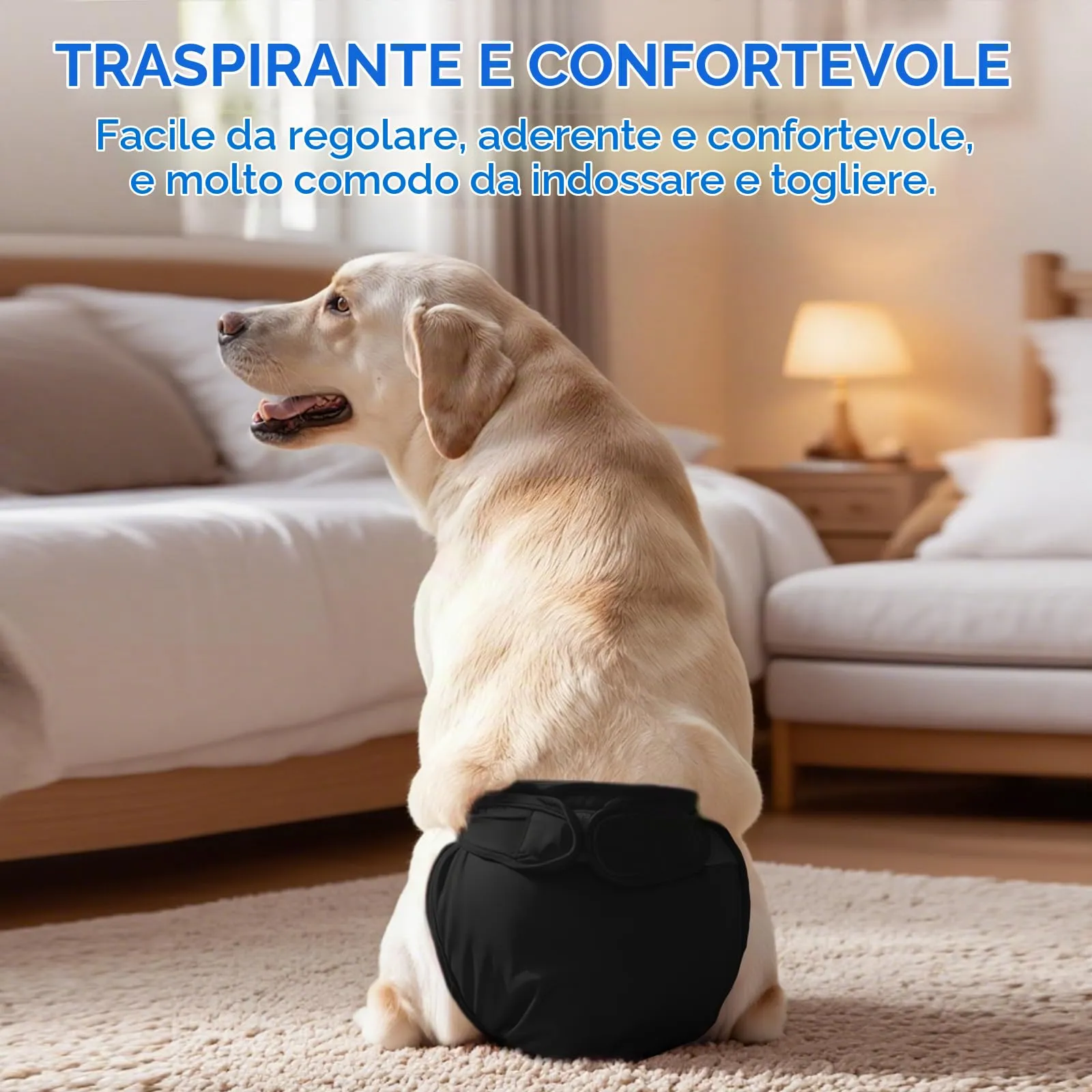 AMFUN Mutandina Igienica Doggy, 3 Pezzi Pannolini Cane Lavabili, Pannolino per cani, Mutande Igieniche Animali Lavabili, Riutilizzabili, Altamente Assorbenti (L) - immagine 8