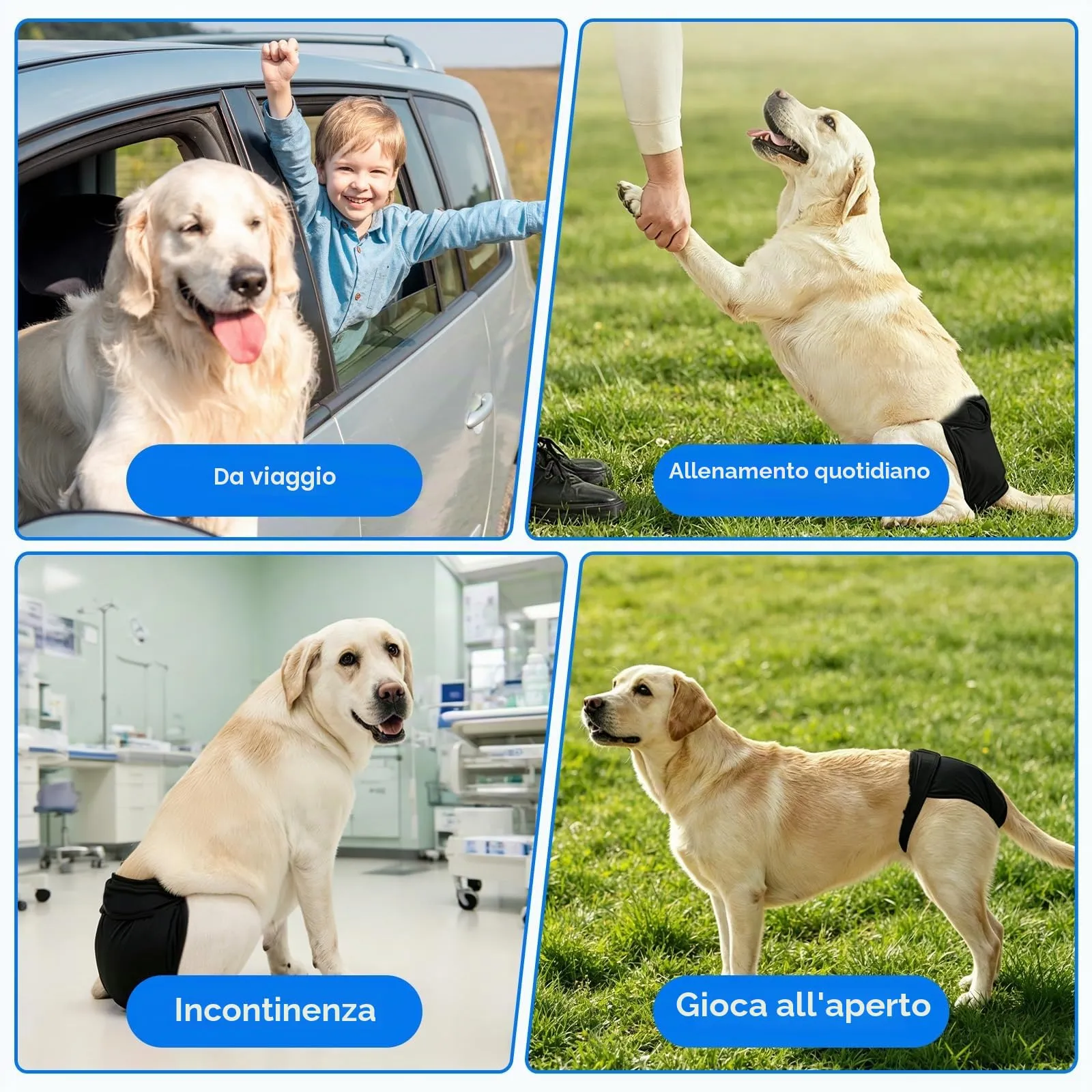 AMFUN Mutandina Igienica Doggy, 3 Pezzi Pannolini Cane Lavabili, Pannolino per cani, Mutande Igieniche Animali Lavabili, Riutilizzabili, Altamente Assorbenti (L) - immagine 9