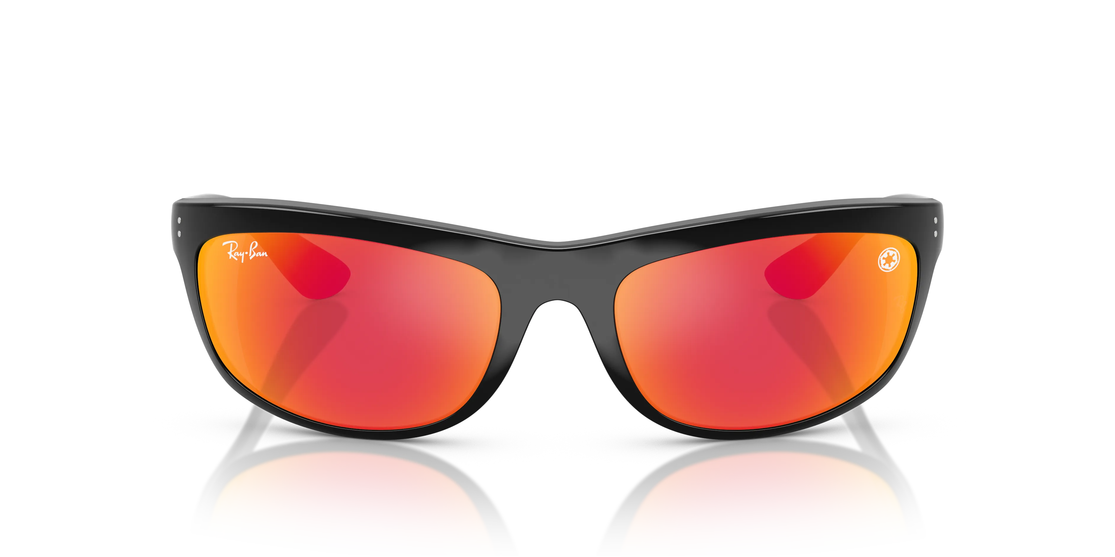 Ray - Ban RB4089 BALORAMA 68711D Occhiali da sole Nylon Nero Rosso Squadrata Normale Specchiato - immagine 3