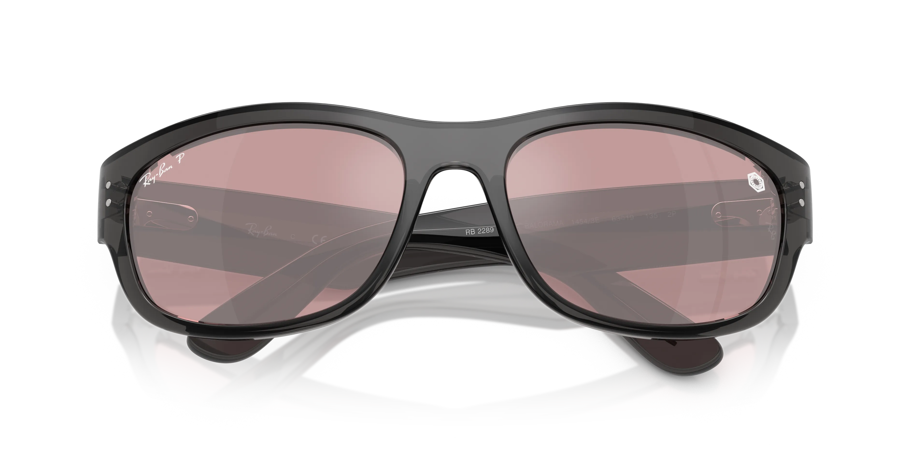 Ray - Ban RB2289 MEGA BALORAMA 14543E Occhiali da sole Acetato Nero Rosso Pillow Polarizzata - immagine 2