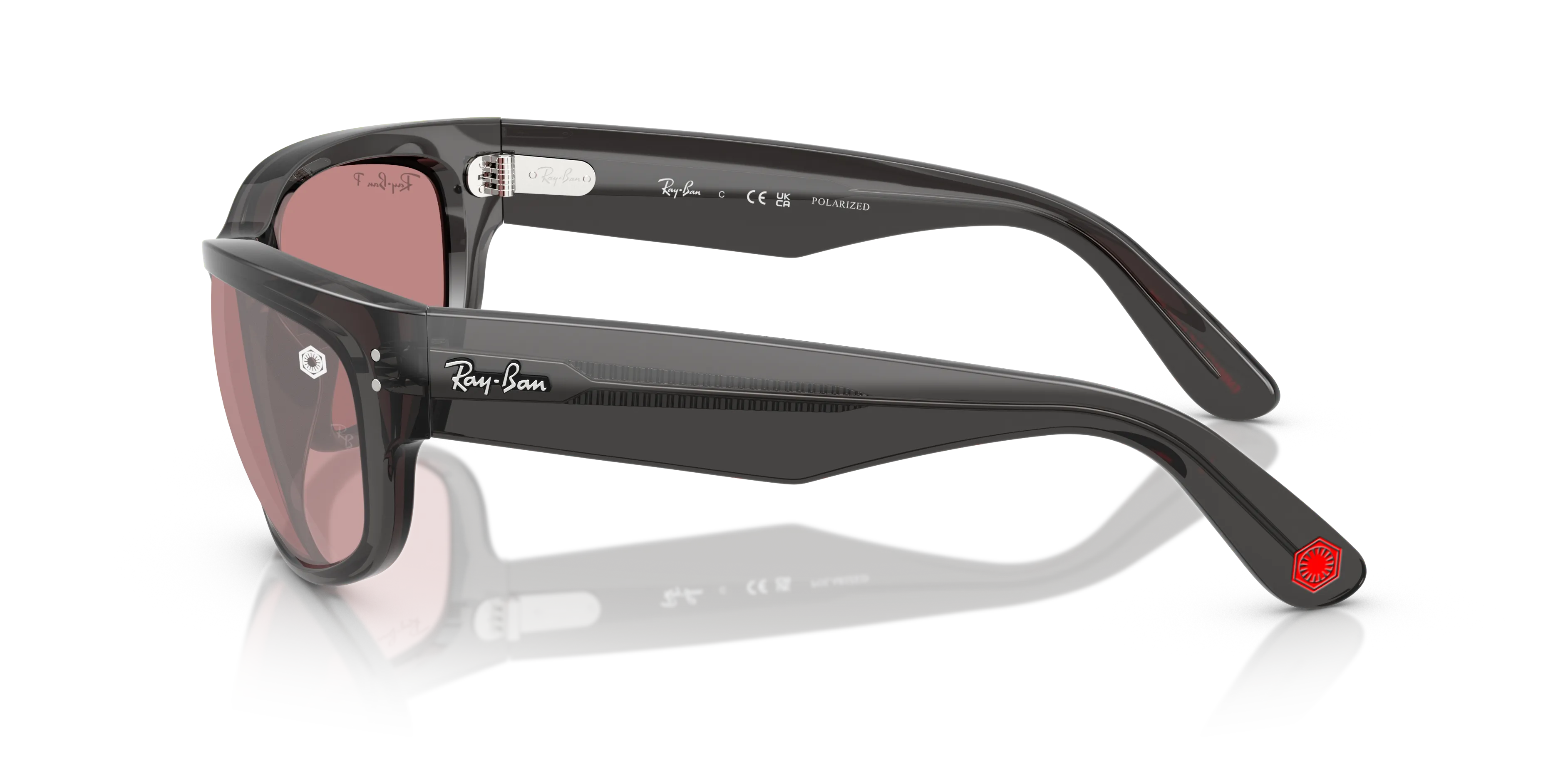 Ray - Ban RB2289 MEGA BALORAMA 14543E Occhiali da sole Acetato Nero Rosso Pillow Polarizzata - immagine 4