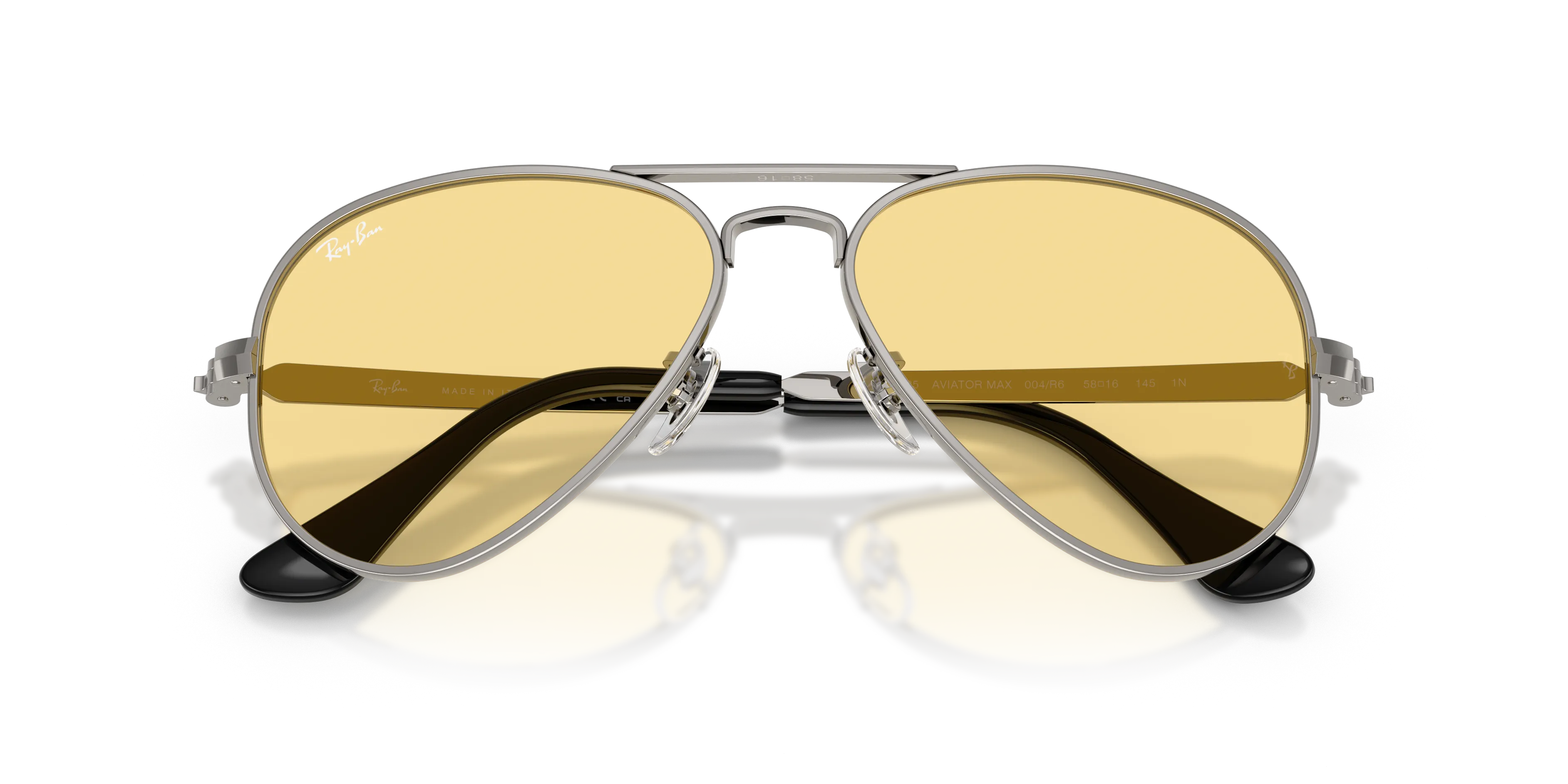 Ray - Ban RB3925 AVIATOR MAX 004/R6 Occhiali da sole Metallo Grigio Giallo Pilot Normale - immagine 2