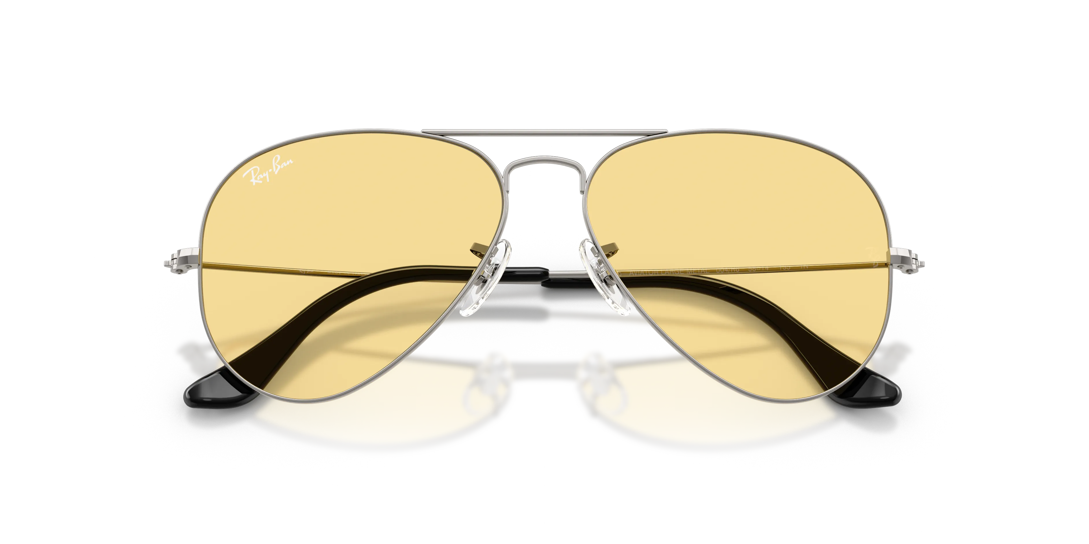 Ray - Ban RB3025 AVIATOR 004/R6 Occhiali da sole Metallo Grigio Giallo Pilot Normale - immagine 2