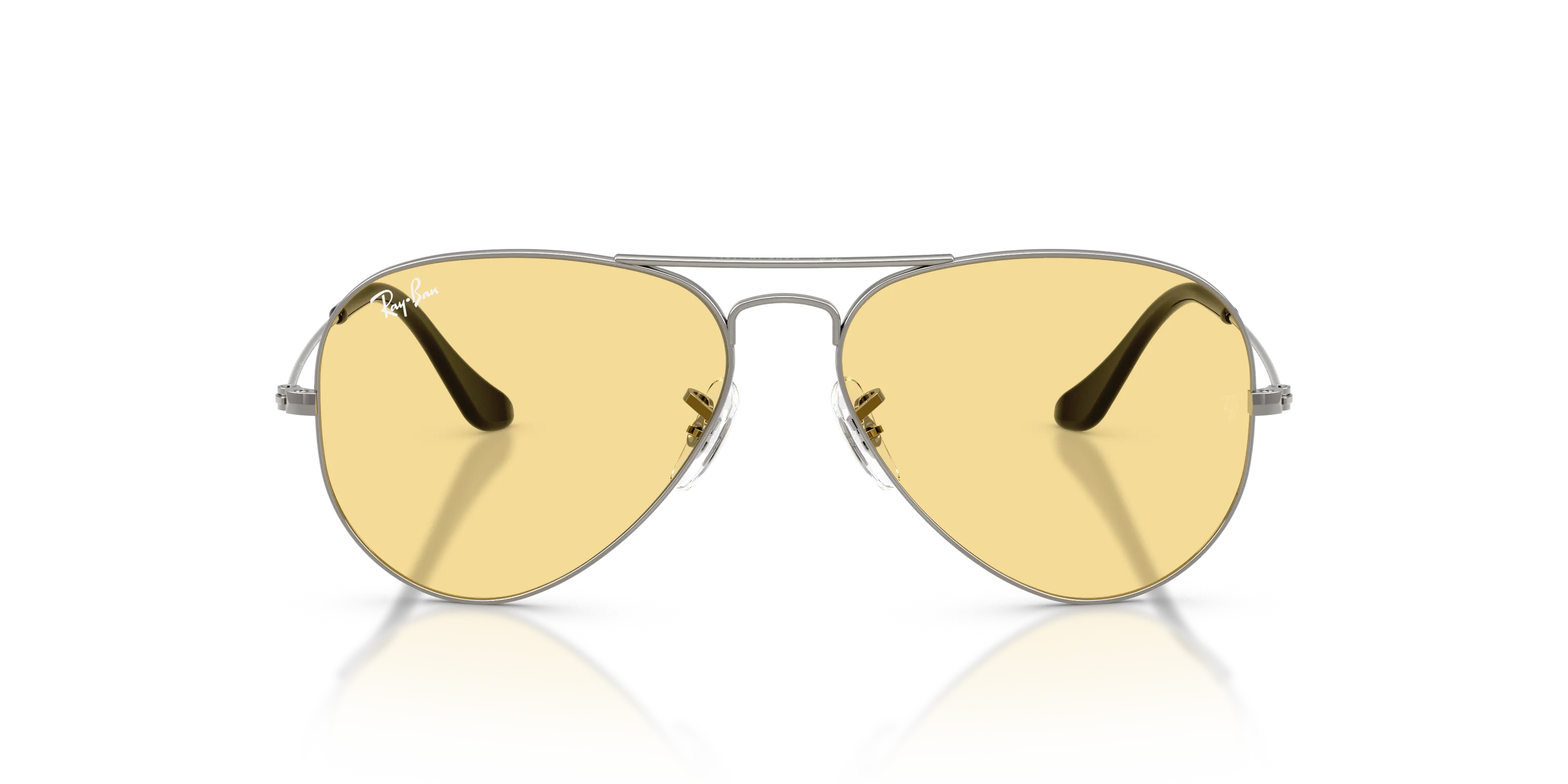 Ray - Ban RB3025 AVIATOR 004/R6 Occhiali da sole Metallo Grigio Giallo Pilot Normale - immagine 3