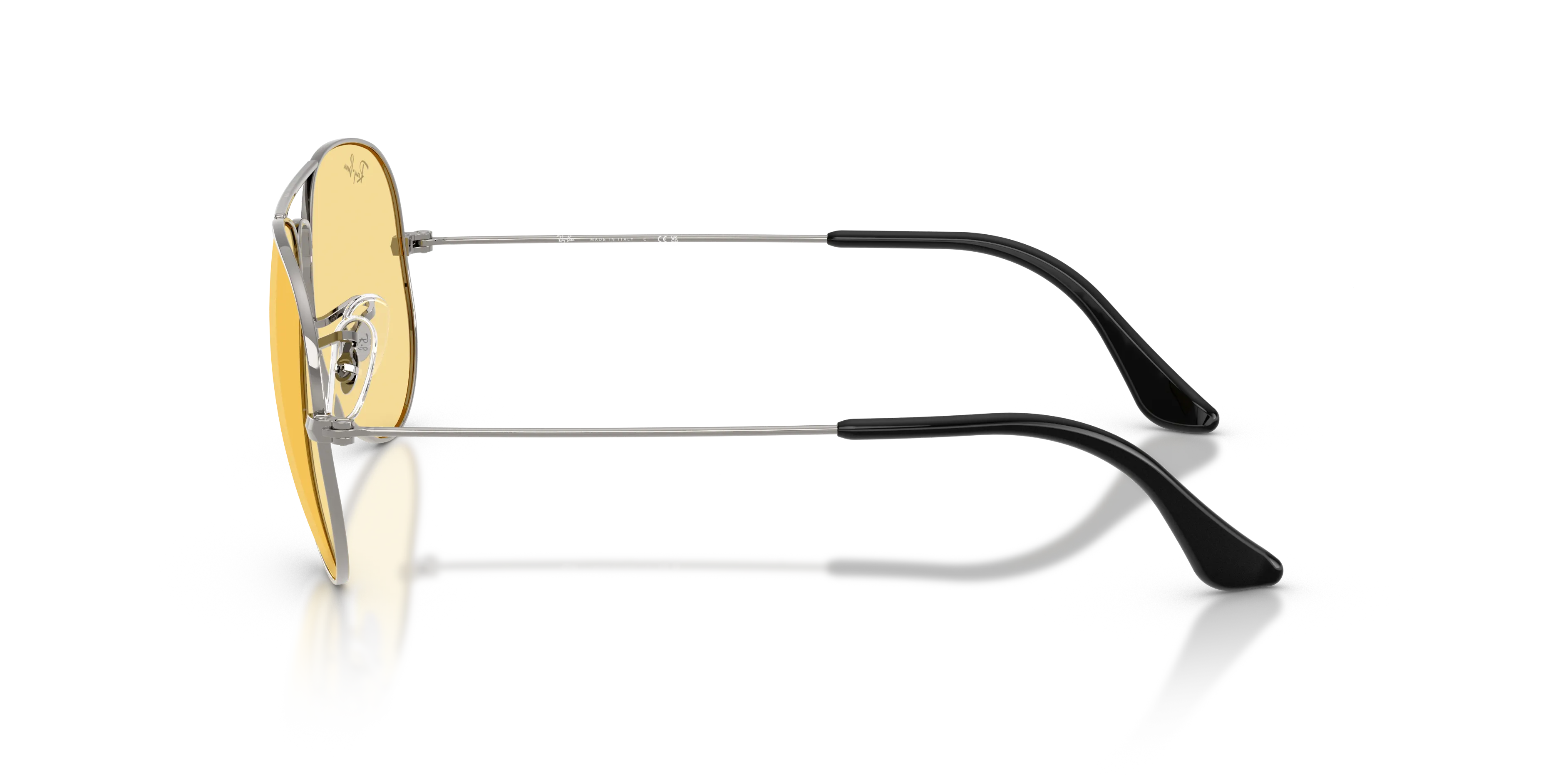 Ray - Ban RB3025 AVIATOR 004/R6 Occhiali da sole Metallo Grigio Giallo Pilot Normale - immagine 4