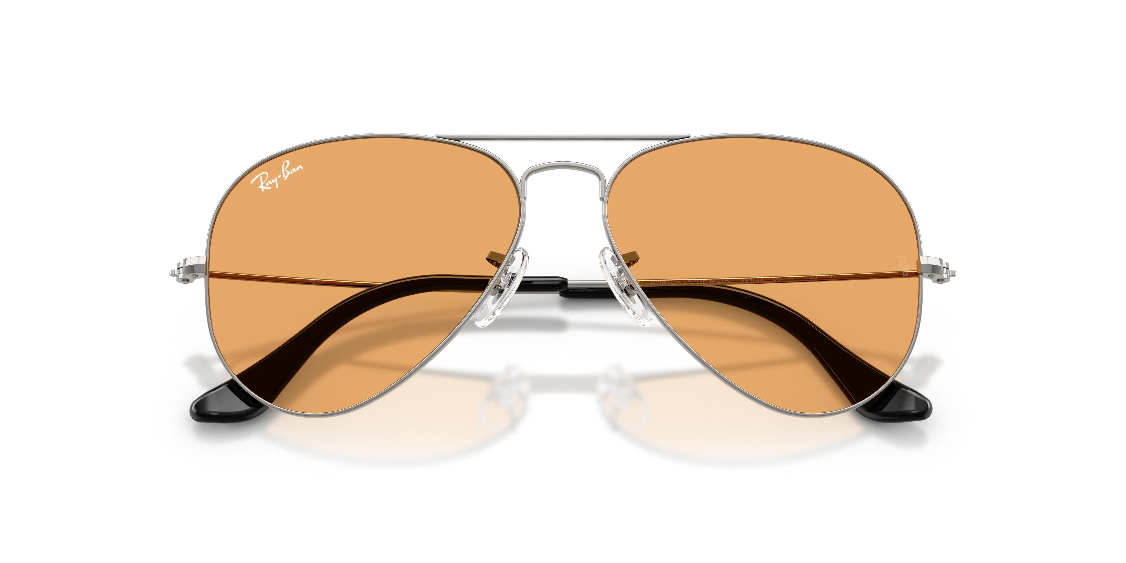 Ray - Ban RB3025 AVIATOR 004/33 Occhiali da sole Metallo Grigio Arancione Pilot Normale - immagine 2