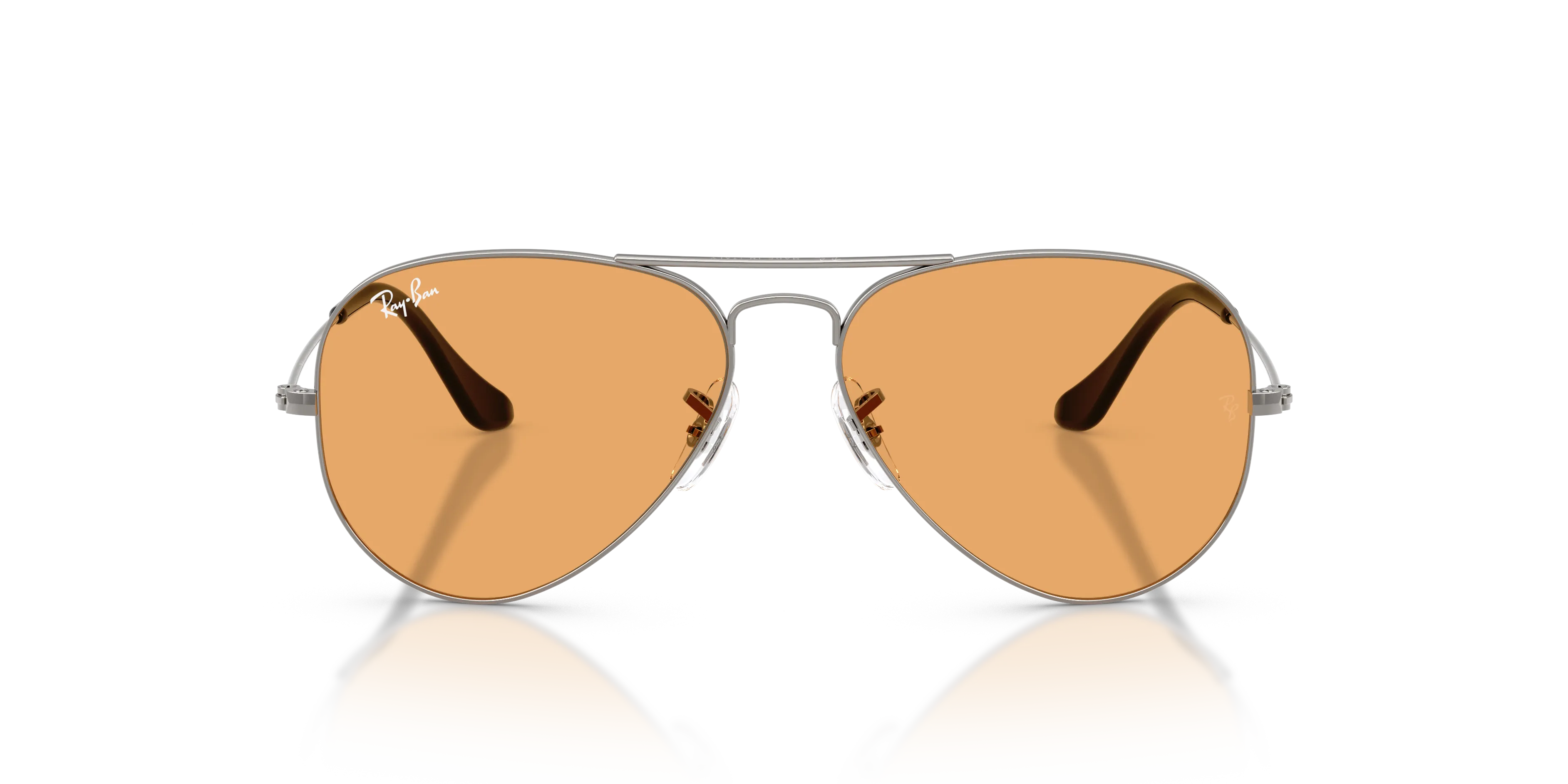 Ray - Ban RB3025 AVIATOR 004/33 Occhiali da sole Metallo Grigio Arancione Pilot Normale - immagine 3