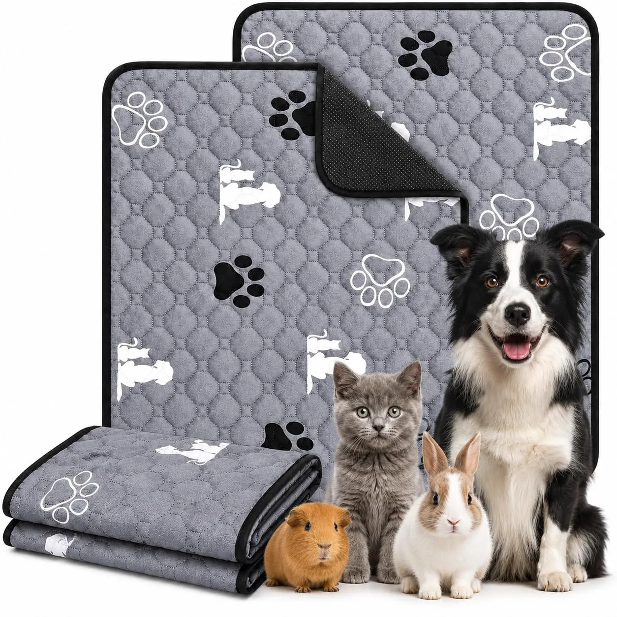 Set di 2 tappetini lavabili per cuccioli, 50 x 70 cm, super assorbenti - immagine 1