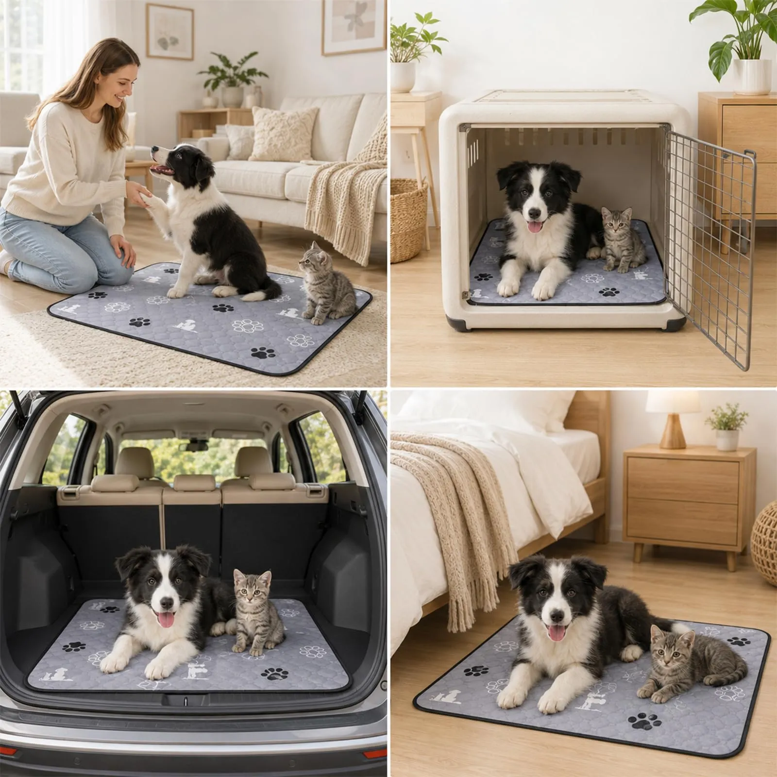 Set di 2 tappetini lavabili per cuccioli, 50 x 70 cm, super assorbenti - immagine 7