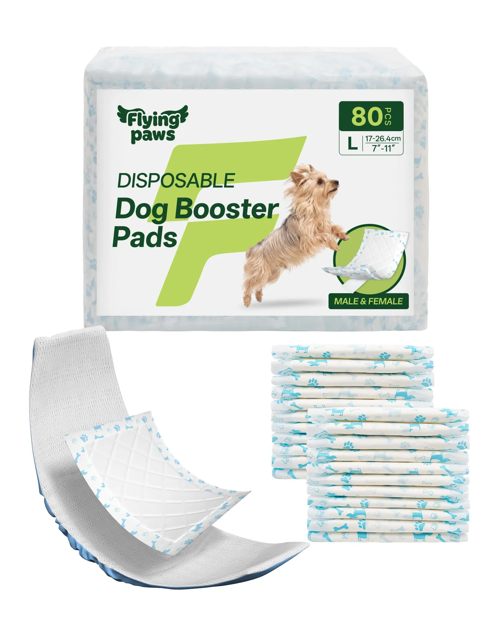 Flying Paws Inserto Monouso Pannolino Tessile Cane Maschio Femmina L-80 - immagine 1