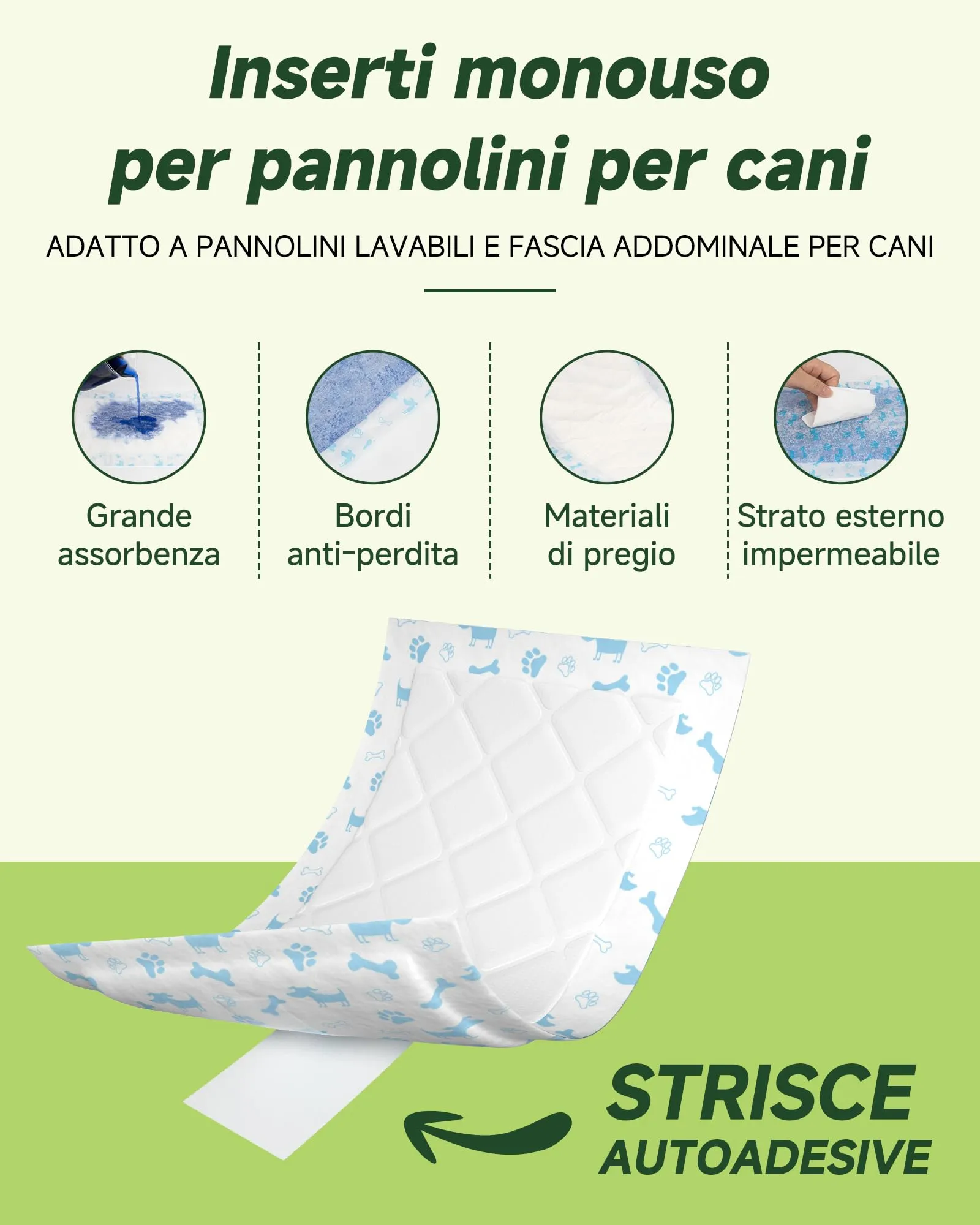 Flying Paws Inserto Monouso Pannolino Tessile Cane Maschio Femmina L-80 - immagine 5