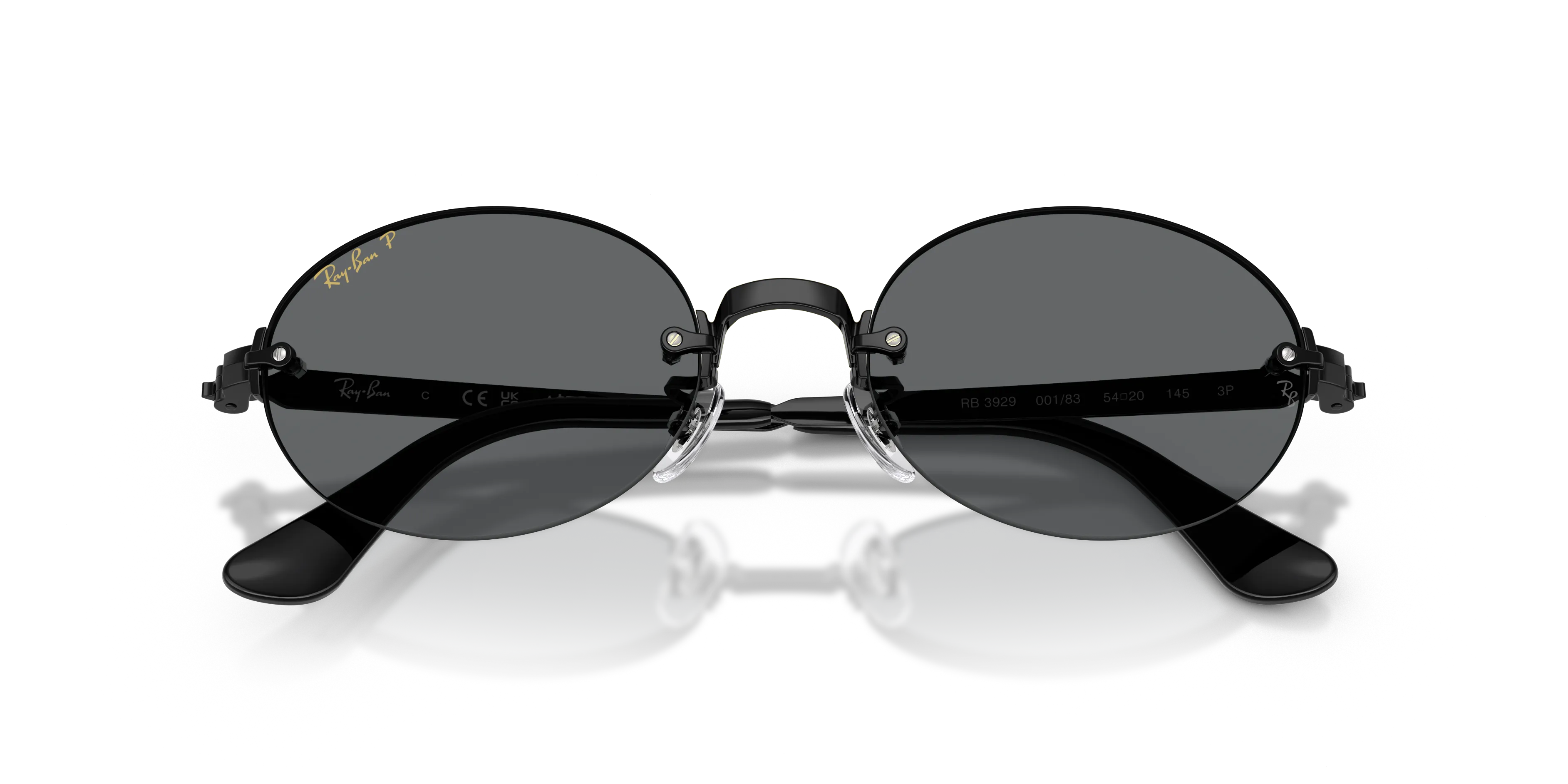 Ray - Ban RB3929 002/81 Occhiali da sole Metallo Nero Grigio Rotonda Polarizzata - immagine 2