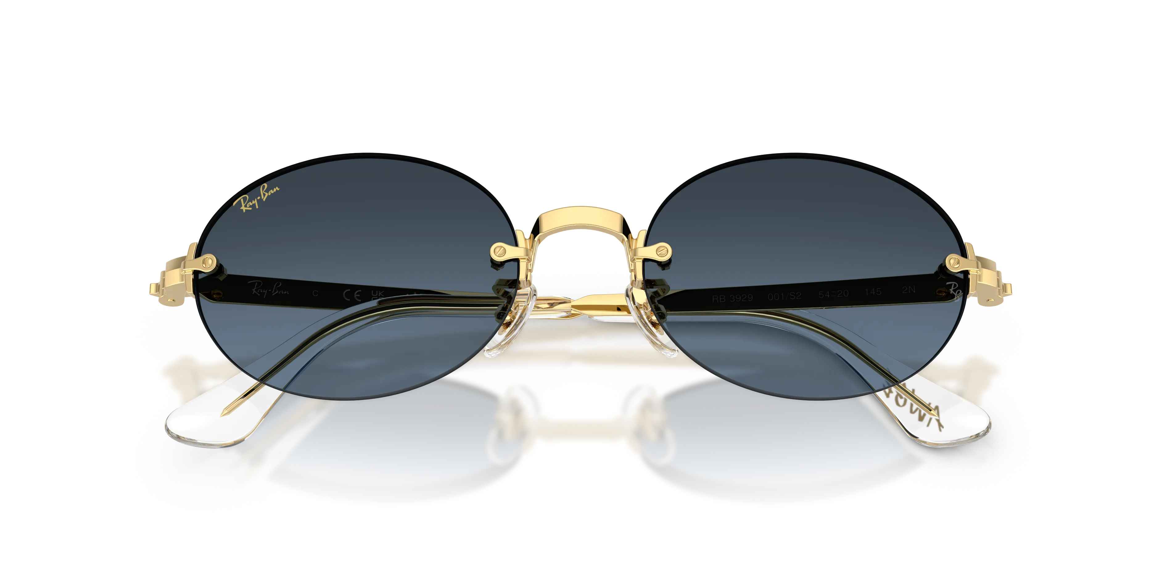 Ray - Ban RB3929 001/S2 Occhiali da sole Metallo Oro [""] Rotonda Normale Sfumato - immagine 2