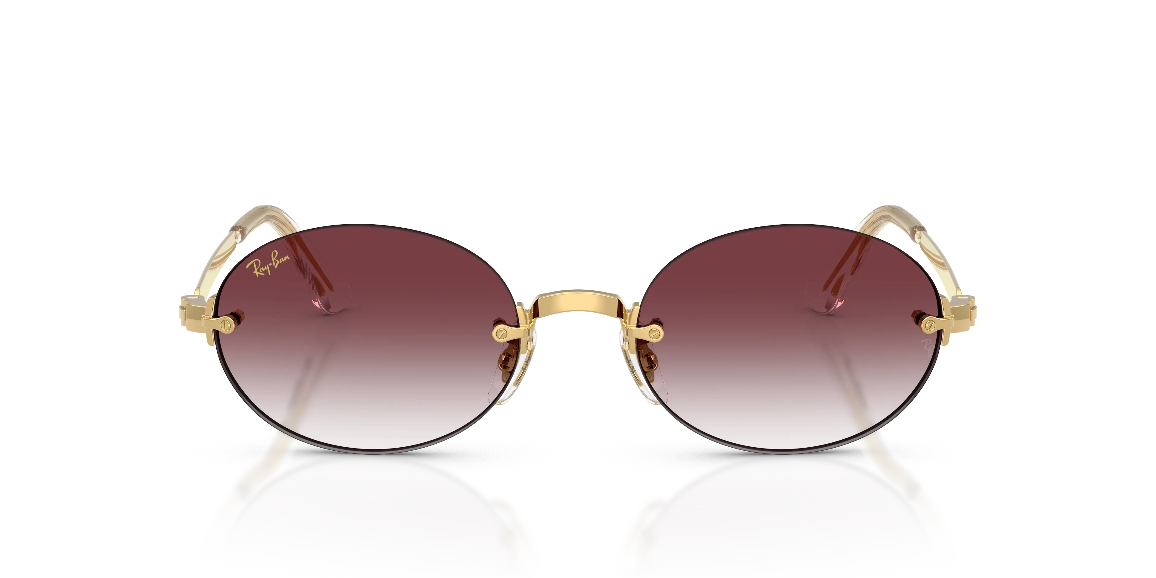 Ray - Ban RB3929 001/8H Occhiali da sole Metallo Oro Viola Rotonda Normale Sfumato - immagine 3