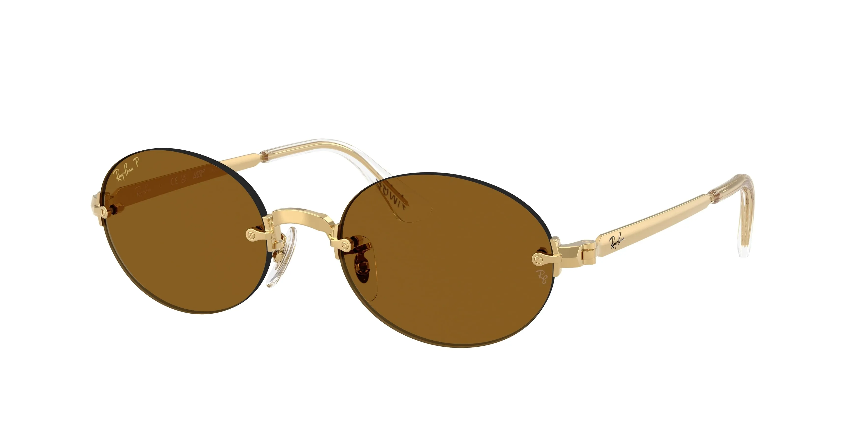 Ray - Ban RB3929 001/83 Occhiali da sole Metallo Oro Marrone Rotonda Polarizzata - immagine 1