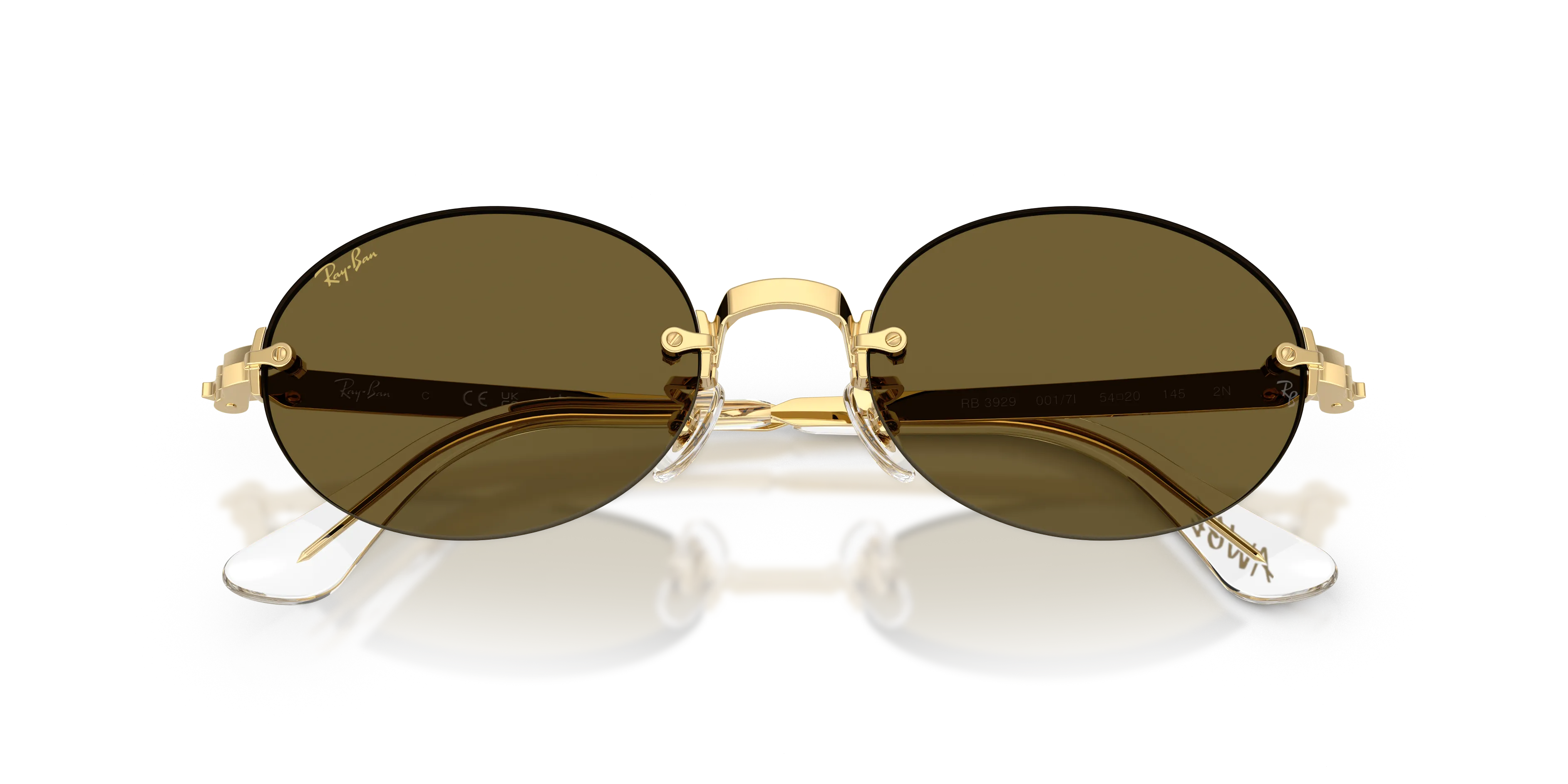 Ray - Ban RB3929 001/73 Occhiali da sole Metallo Oro Marrone Rotonda Normale - immagine 2