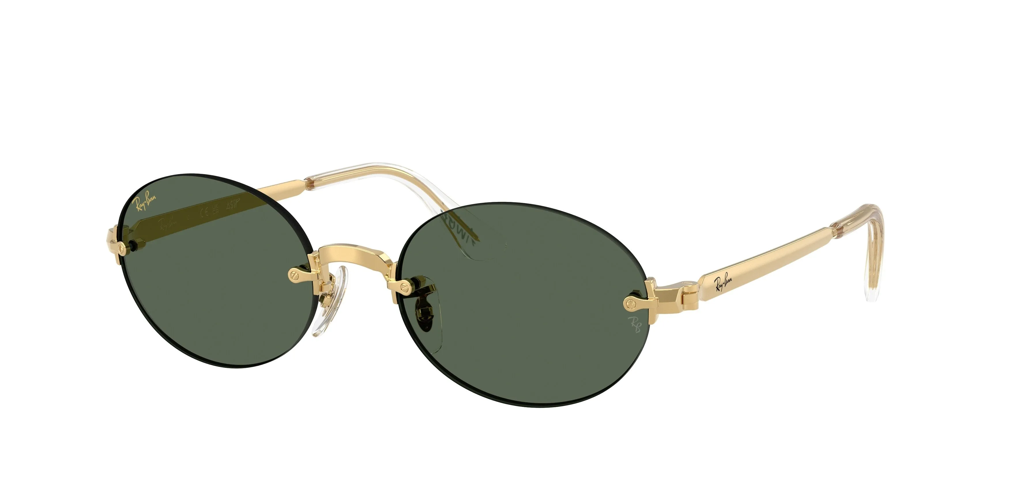 Ray - Ban RB3929 001/71 Occhiali da sole Metallo Oro Verde Rotonda Normale - immagine 1