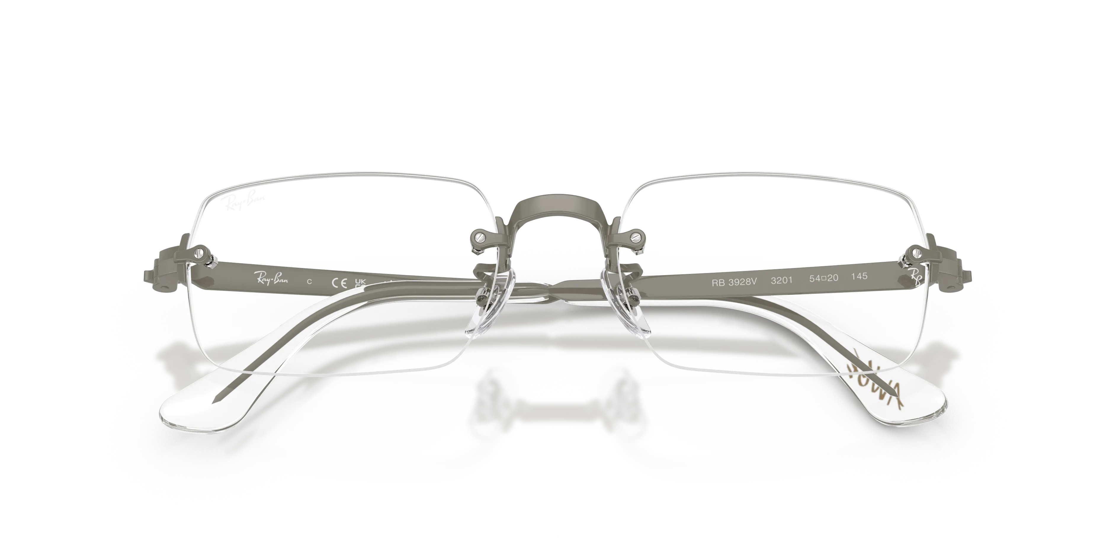 Ray - Ban RX3928V 3201 Montature da vista Metallo Grigio Trasparente Squadrata Normale - immagine 2