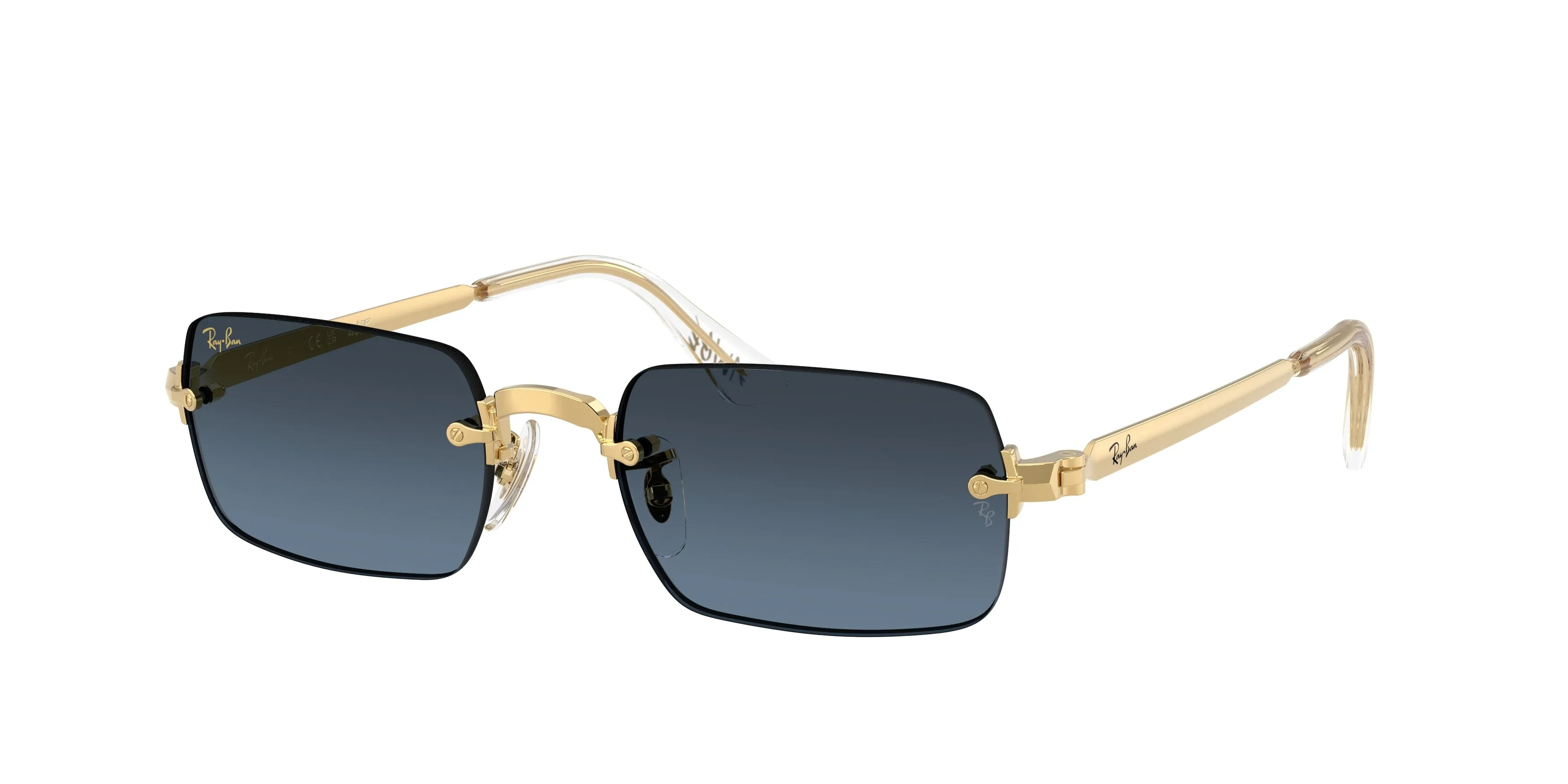 Ray - Ban A$AP Rocky RB3928 001/S2 Occhiali da sole Metallo Oro Blu Rotonda Normale Sfumato - immagine 1