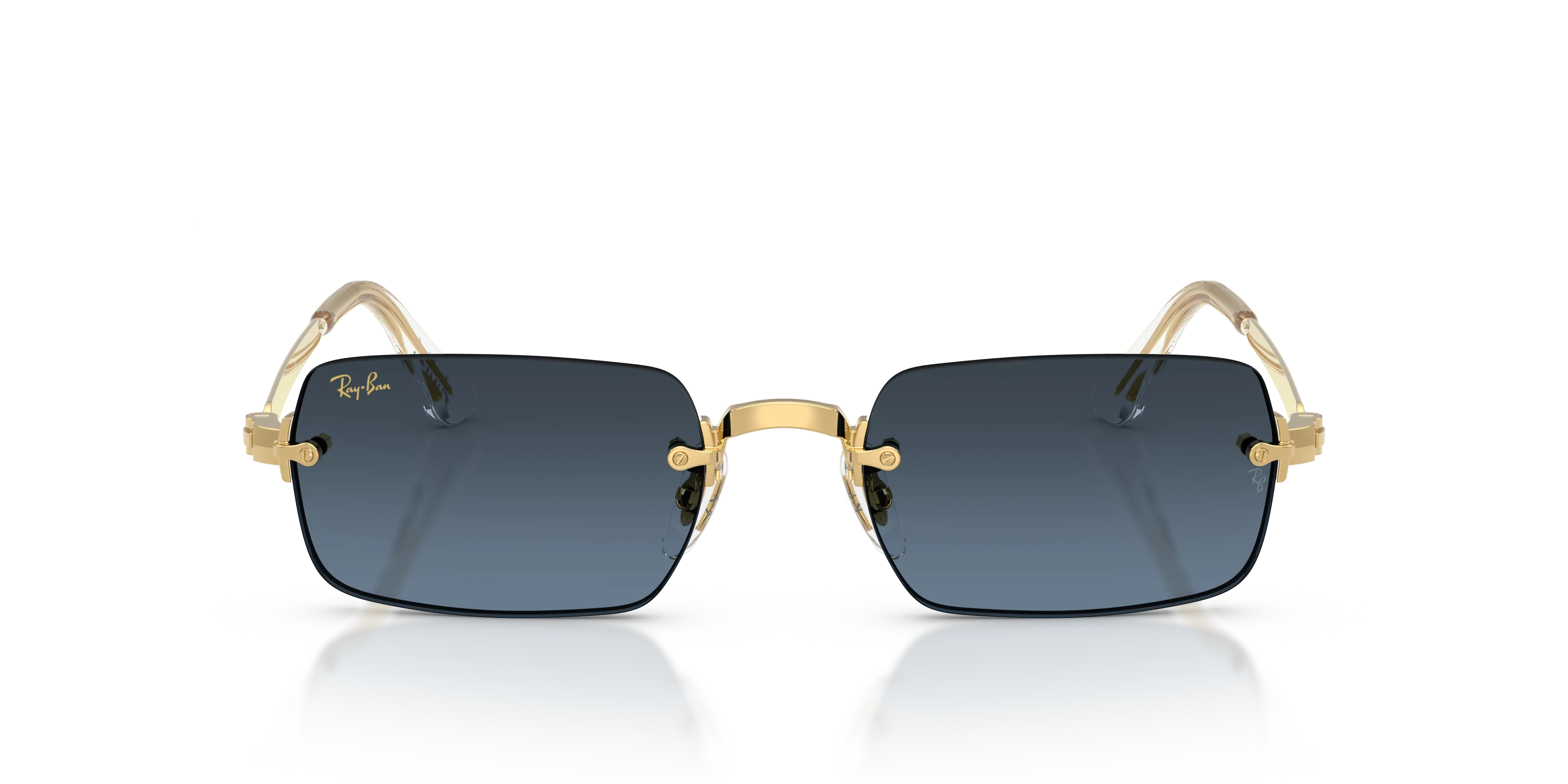 Ray - Ban A$AP Rocky RB3928 001/S2 Occhiali da sole Metallo Oro Blu Rotonda Normale Sfumato - immagine 3