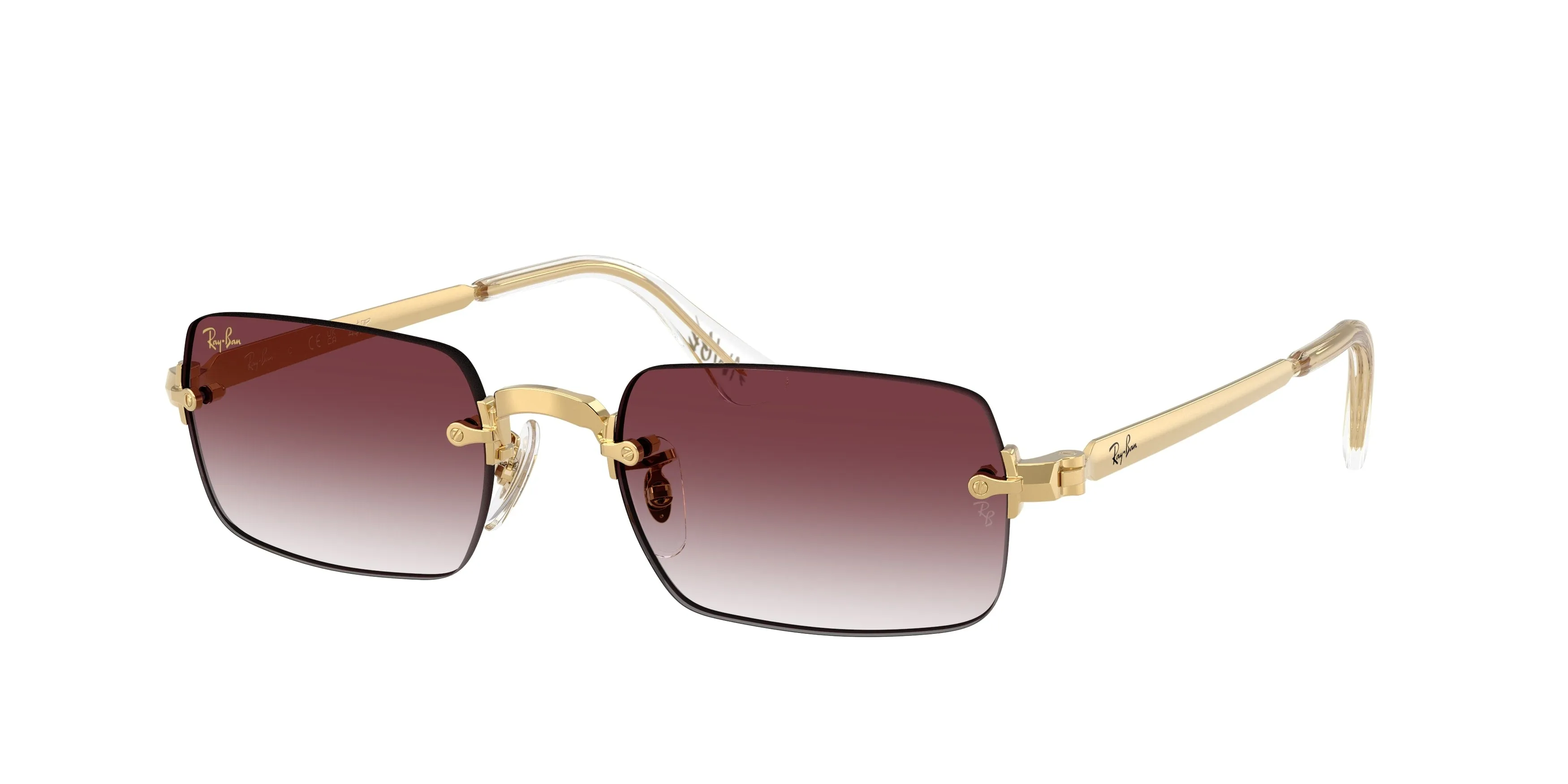 Ray - Ban A$AP Rocky RB3928 001/8H Occhiali da sole Metallo Oro Viola Rotonda Normale Sfumato - immagine 1