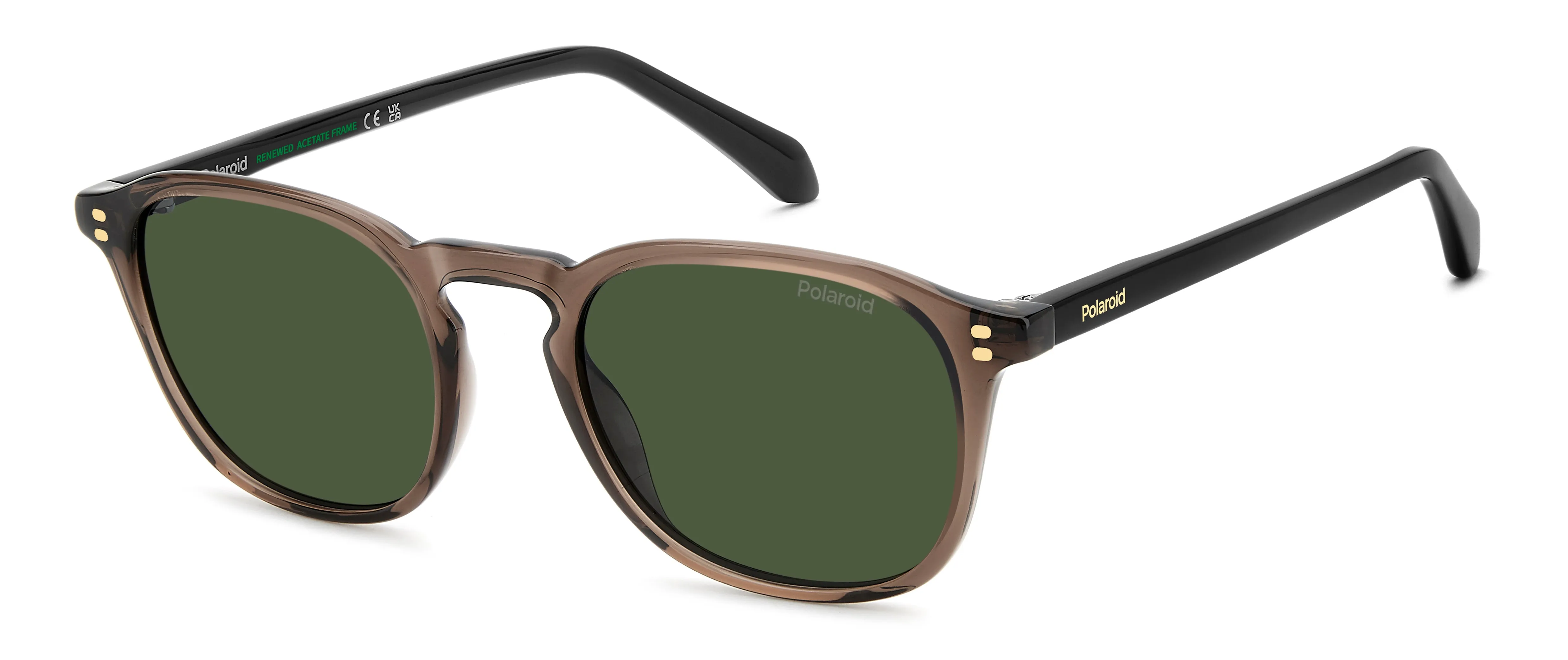 Polaroid PLD 4203/S/X 09Q/UC Occhiali da sole Acetato Marrone Verde Rotonda Polarizzata - immagine 1