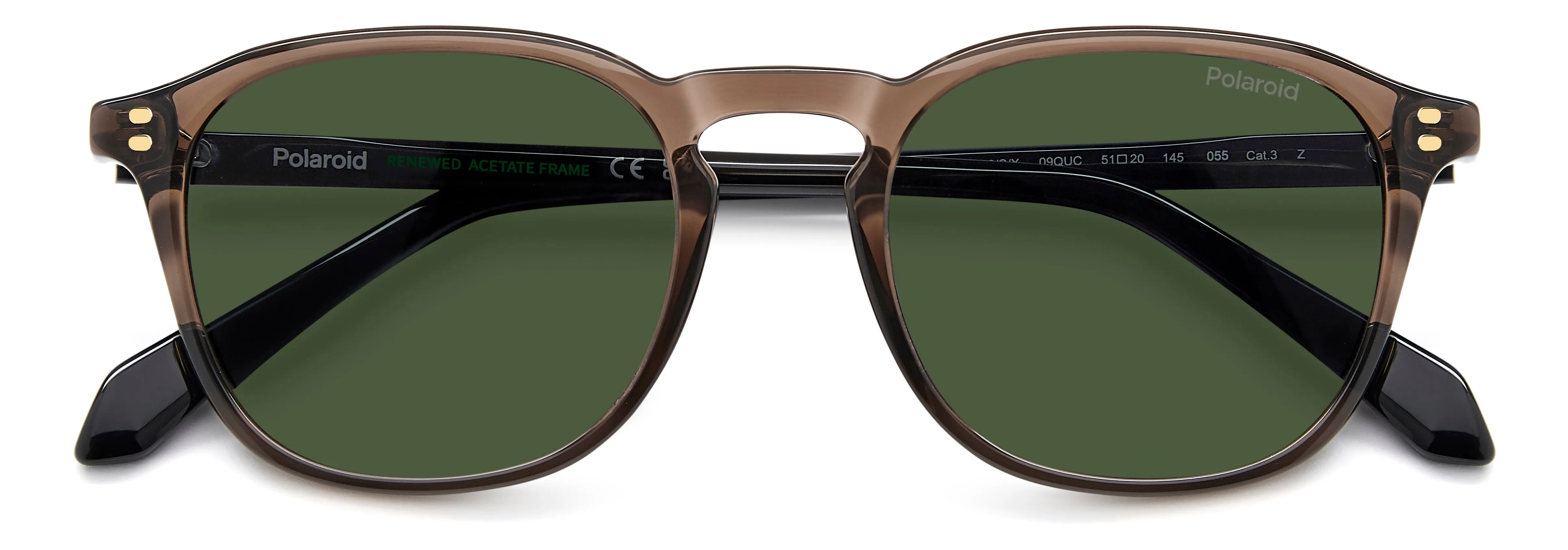 Polaroid PLD 4203/S/X 09Q/UC Occhiali da sole Acetato Marrone Verde Rotonda Polarizzata - immagine 3