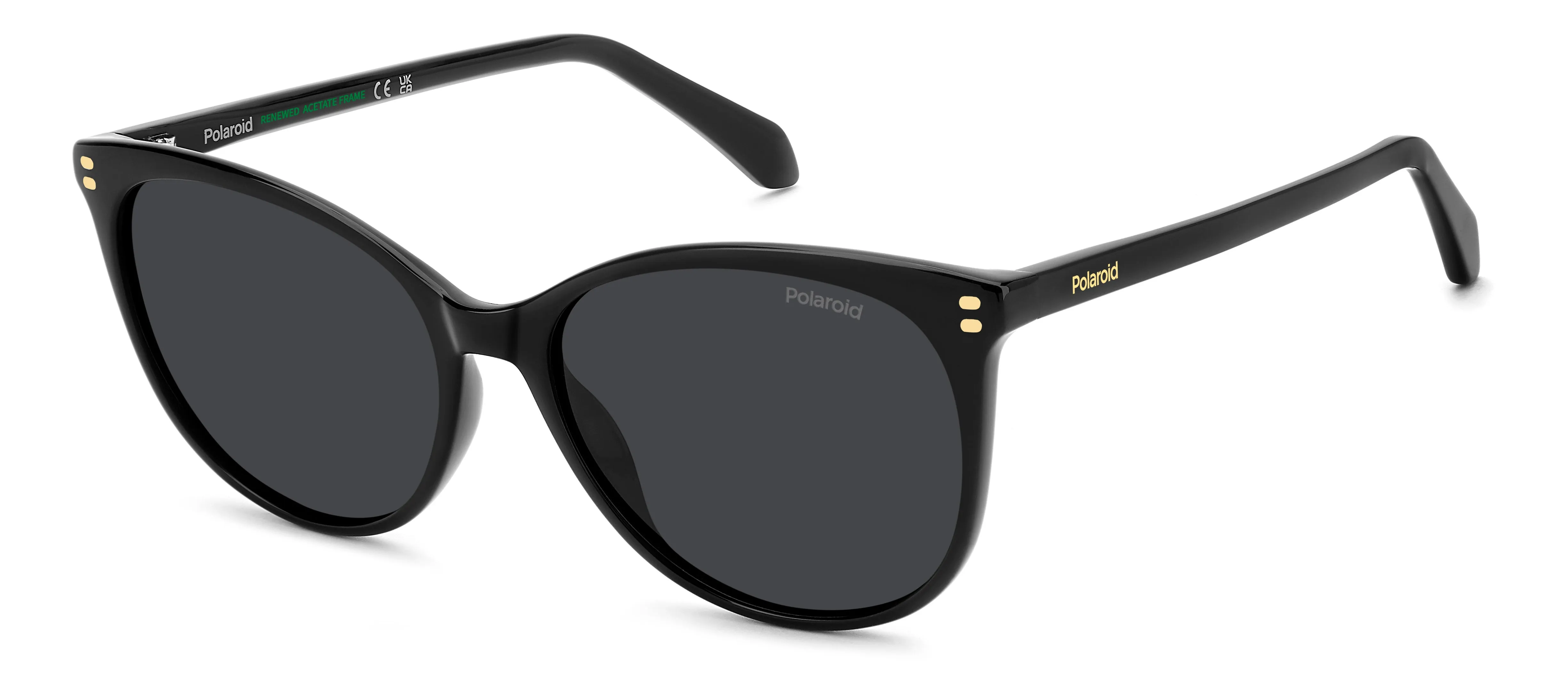 Polaroid PLD 4200/S/X 807/M9 Occhiali da sole Acetato Nero Grigio Cat Eye Polarizzata - immagine 1