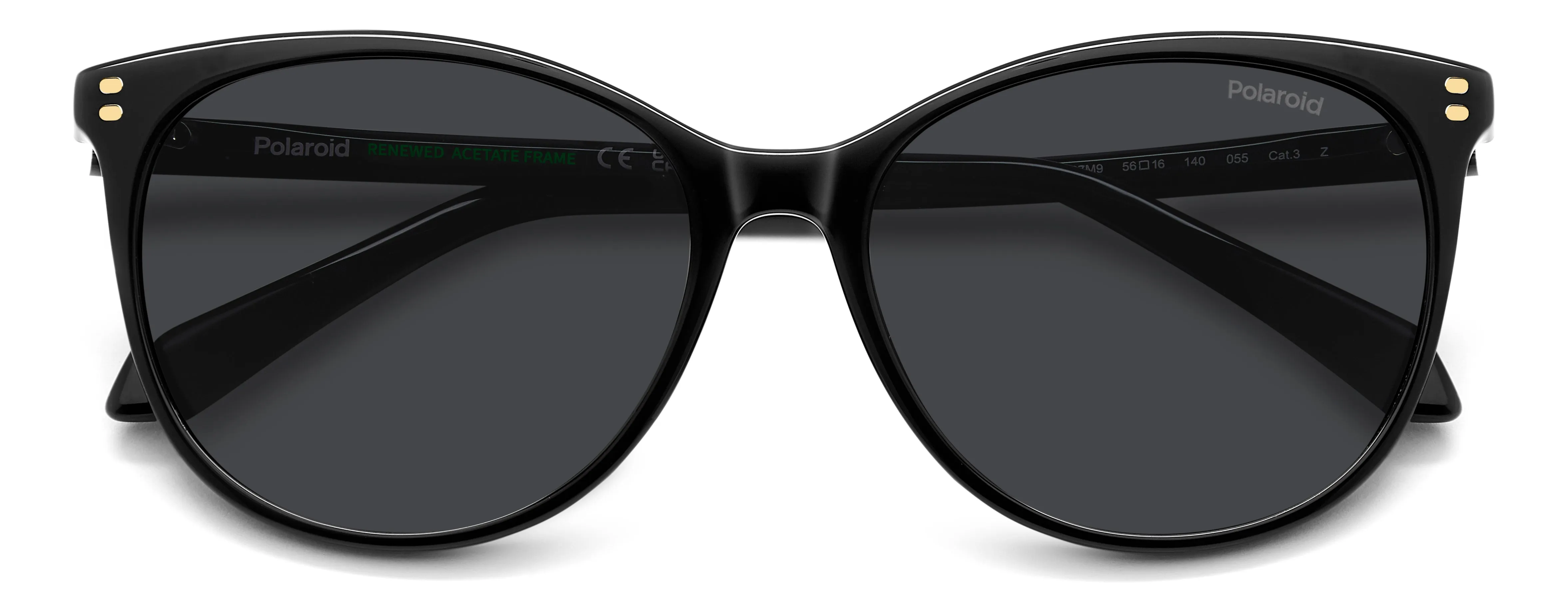 Polaroid PLD 4200/S/X 807/M9 Occhiali da sole Acetato Nero Grigio Cat Eye Polarizzata - immagine 3