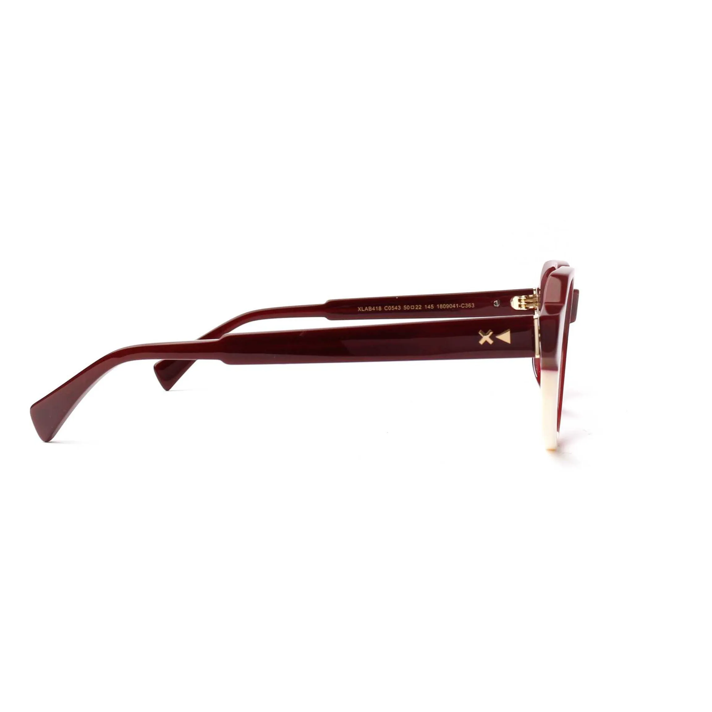 XLAB Vulcano Occhiali da sole Acetato Bordeaux Marrone Rotonda Polarizzata - immagine 3