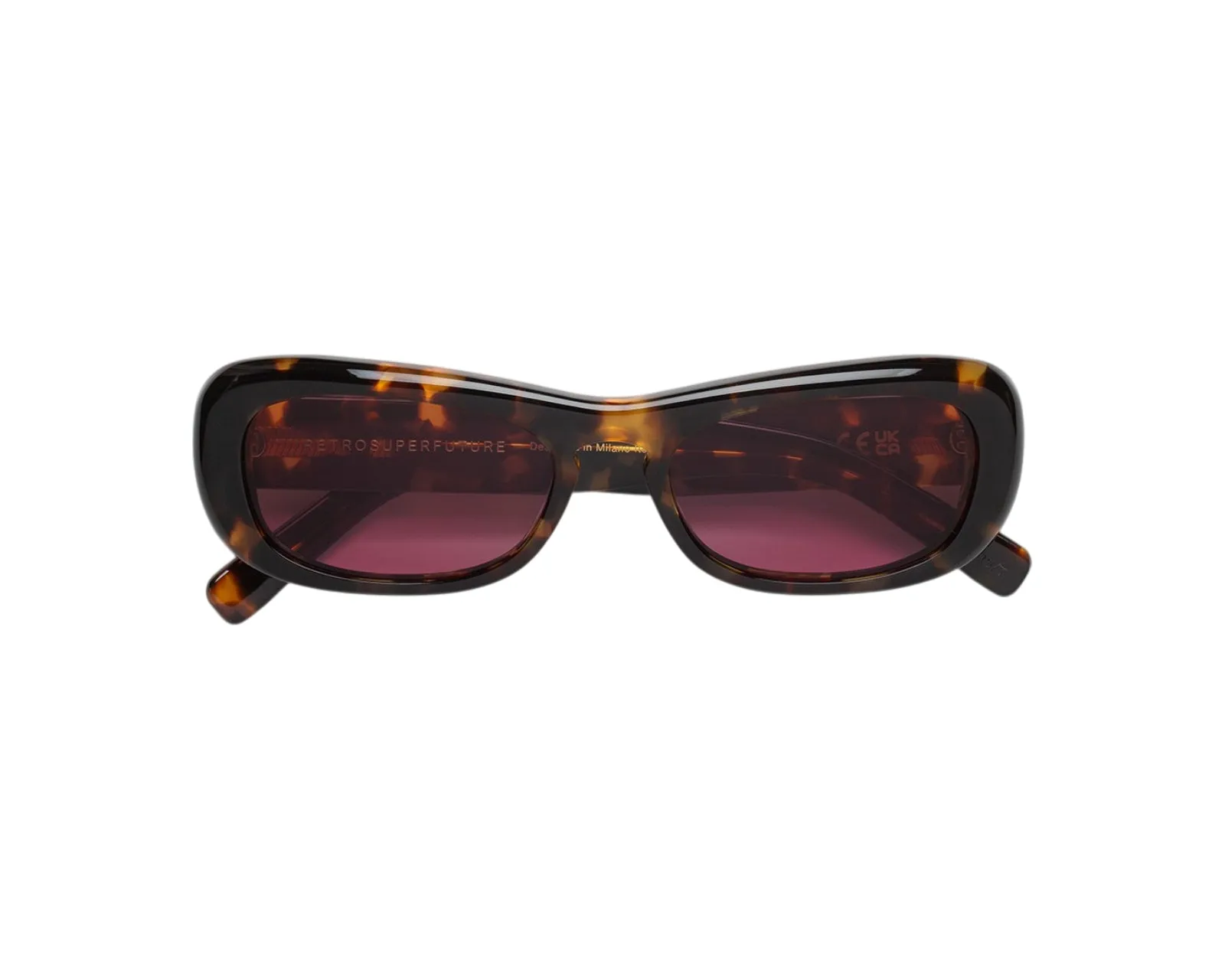 Retrosuperfuture FXO SUGO BURNT HAVANA Occhiali da sole Acetato Havana Rosa Squadrata Normale - immagine 2