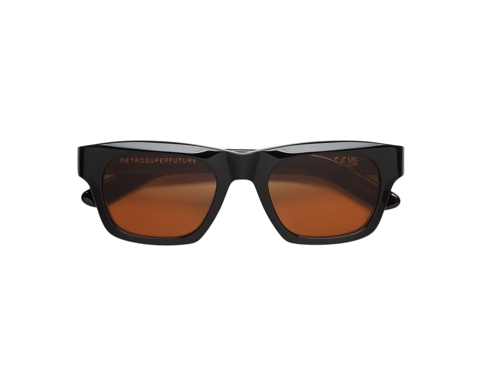 Retrosuperfuture ZOR SINTESI REFINED Occhiali da sole Acetato Nero Arancione Squadrata Normale - immagine 2