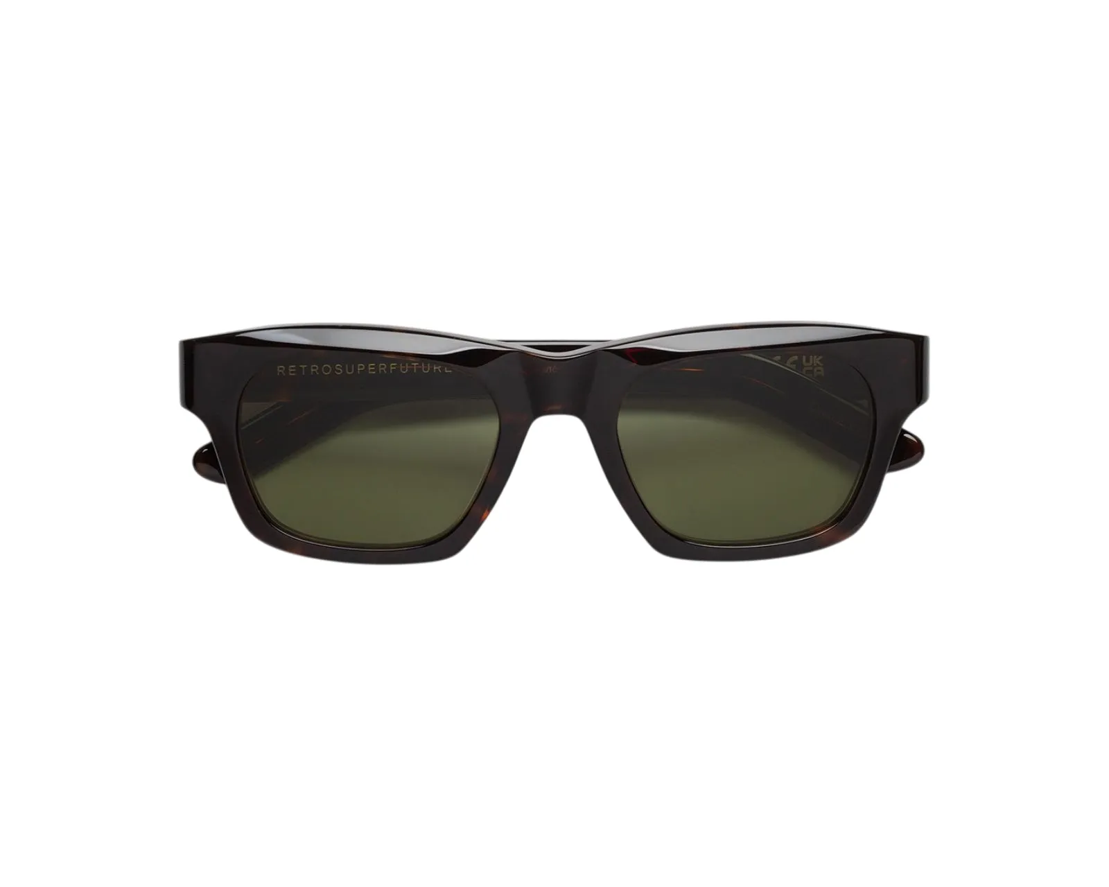 Retrosuperfuture IQM SINTESI 3627 Occhiali da sole Acetato Havana Verde Squadrata Normale - immagine 2