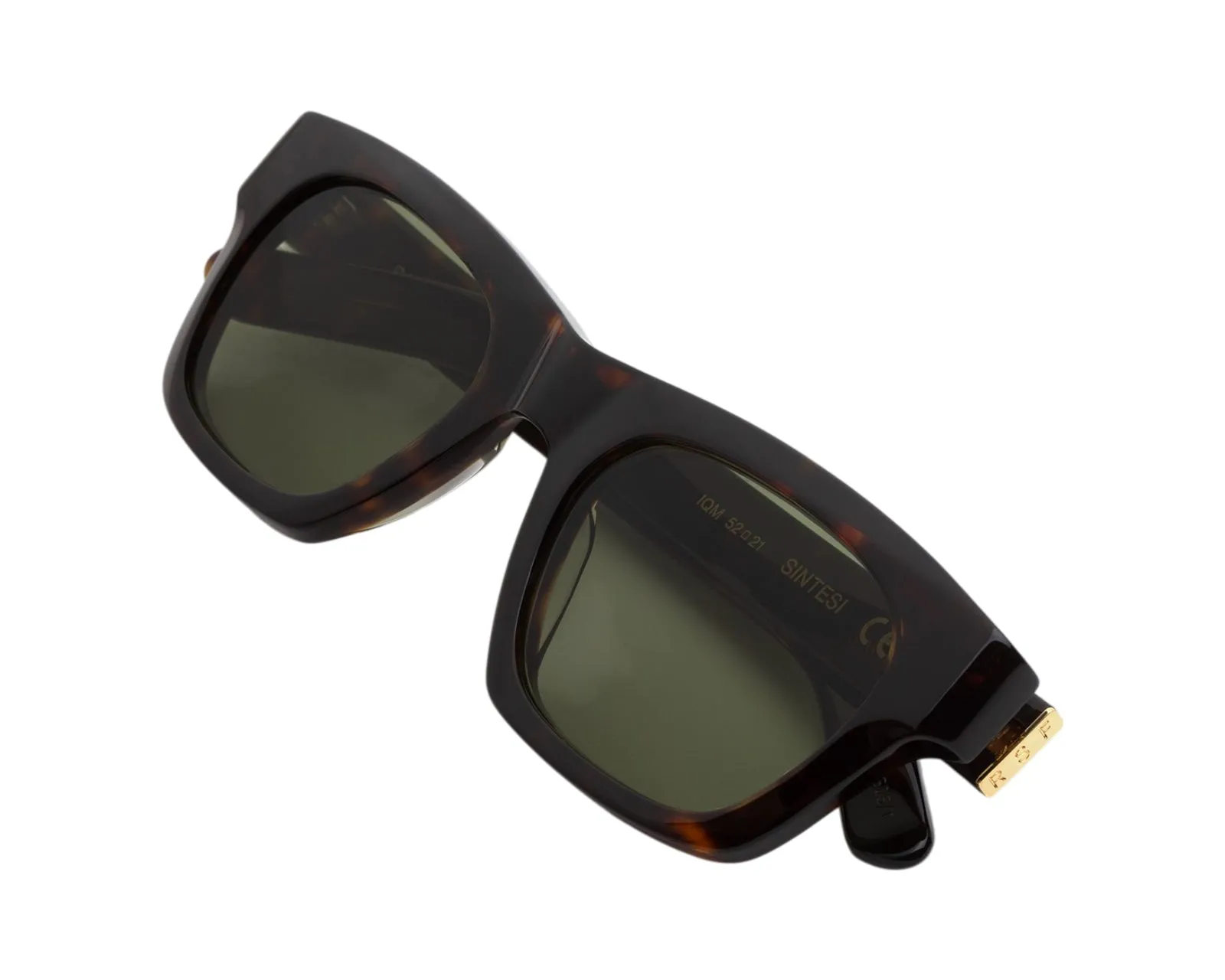 Retrosuperfuture IQM SINTESI 3627 Occhiali da sole Acetato Havana Verde Squadrata Normale - immagine 3