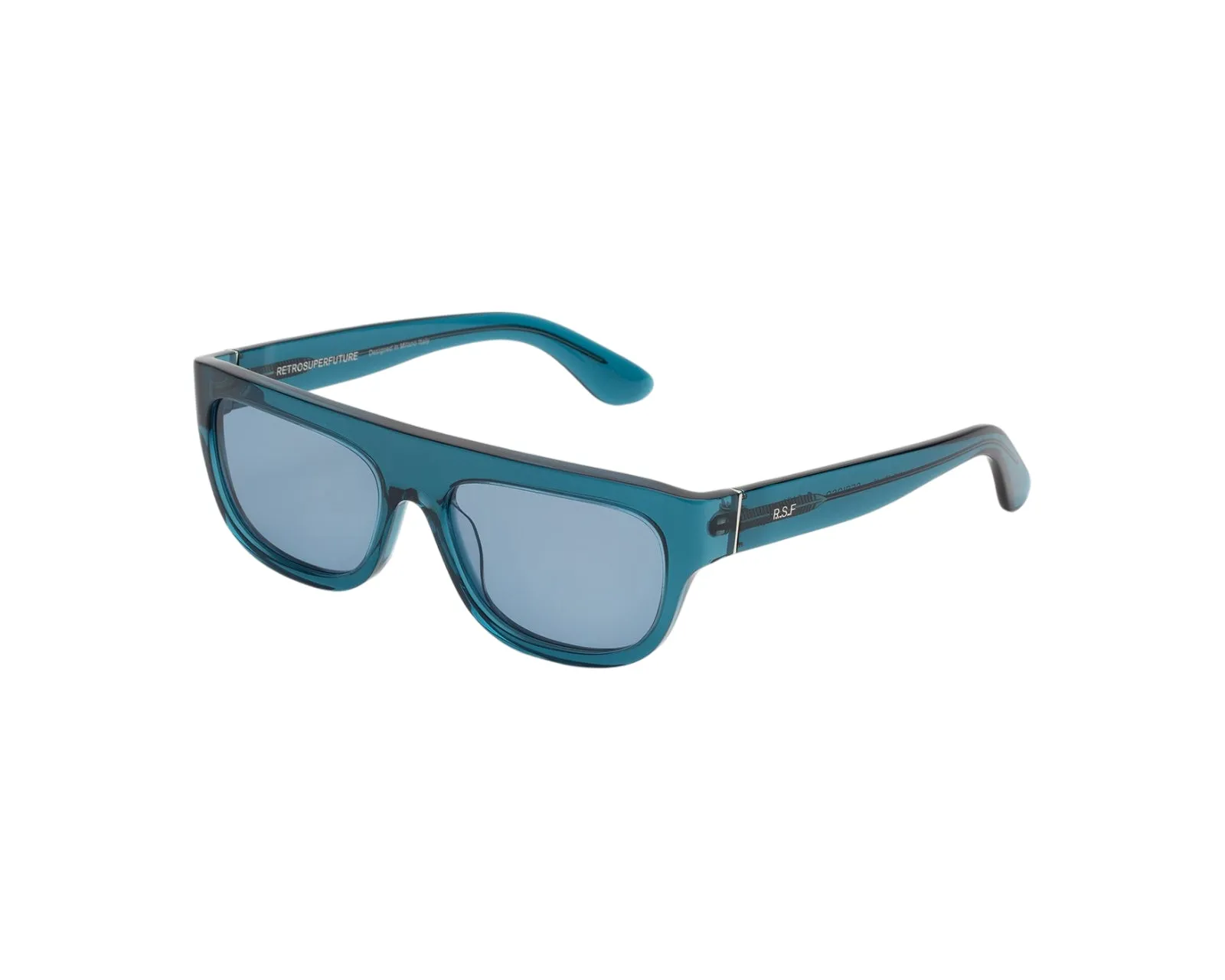 Retrosuperfuture N45 SERIOSO TEAL Occhiali da sole Acetato Blu Azzurro Geometrica Normale - immagine 1