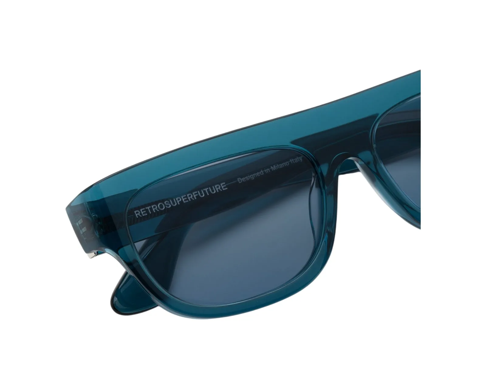 Retrosuperfuture N45 SERIOSO TEAL Occhiali da sole Acetato Blu Azzurro Geometrica Normale - immagine 3