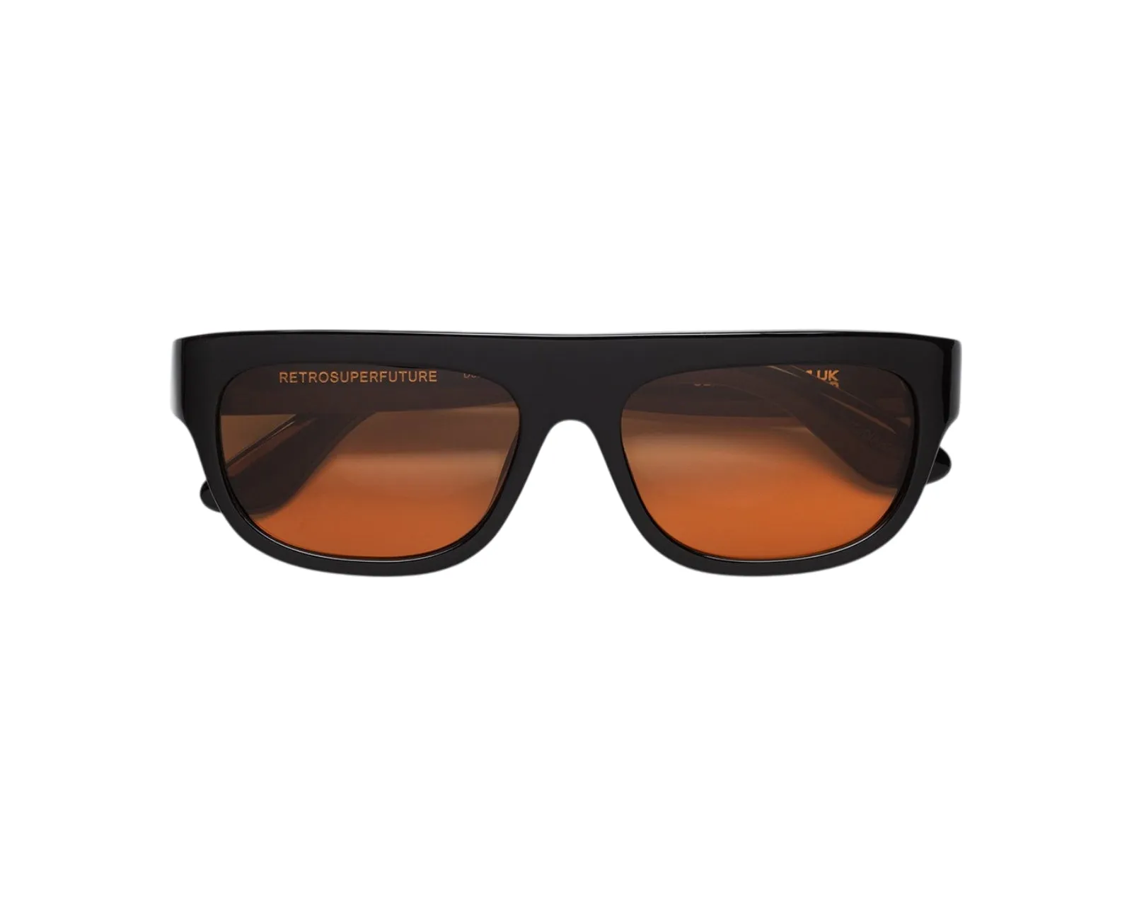 Retrosuperfuture ZXO SERIOSO REFINED Occhiali da sole Acetato Nero Arancione Geometrica Normale - immagine 2