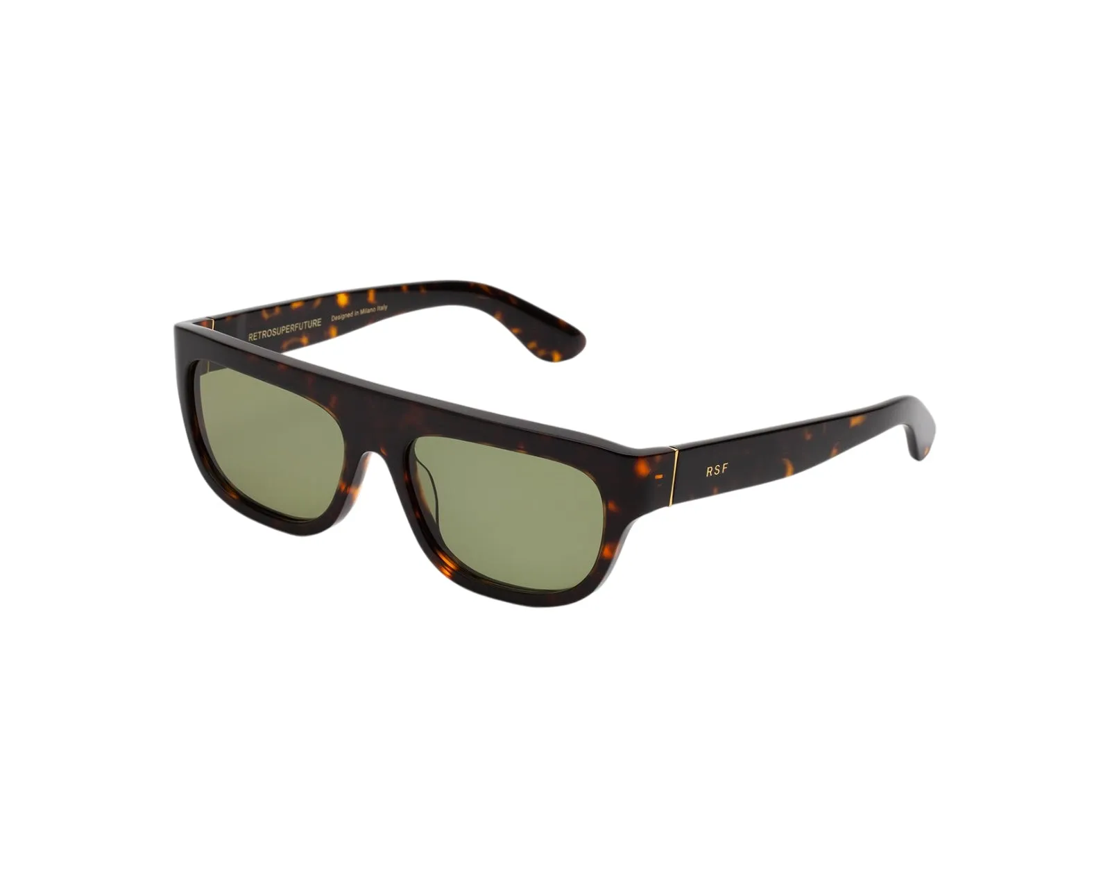 Retrosuperfuture 5G5 SERIOSO HAVANA Occhiali da sole Acetato Havana Verde Geometrica Normale - immagine 1