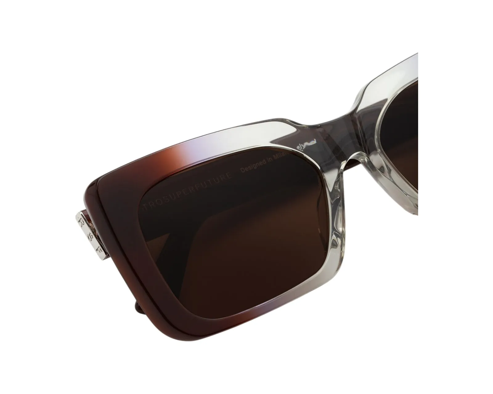 Retrosuperfuture DRW SENTA SIDE FADE Occhiali da sole Acetato Marrone Marrone Squadrata Normale - immagine 3