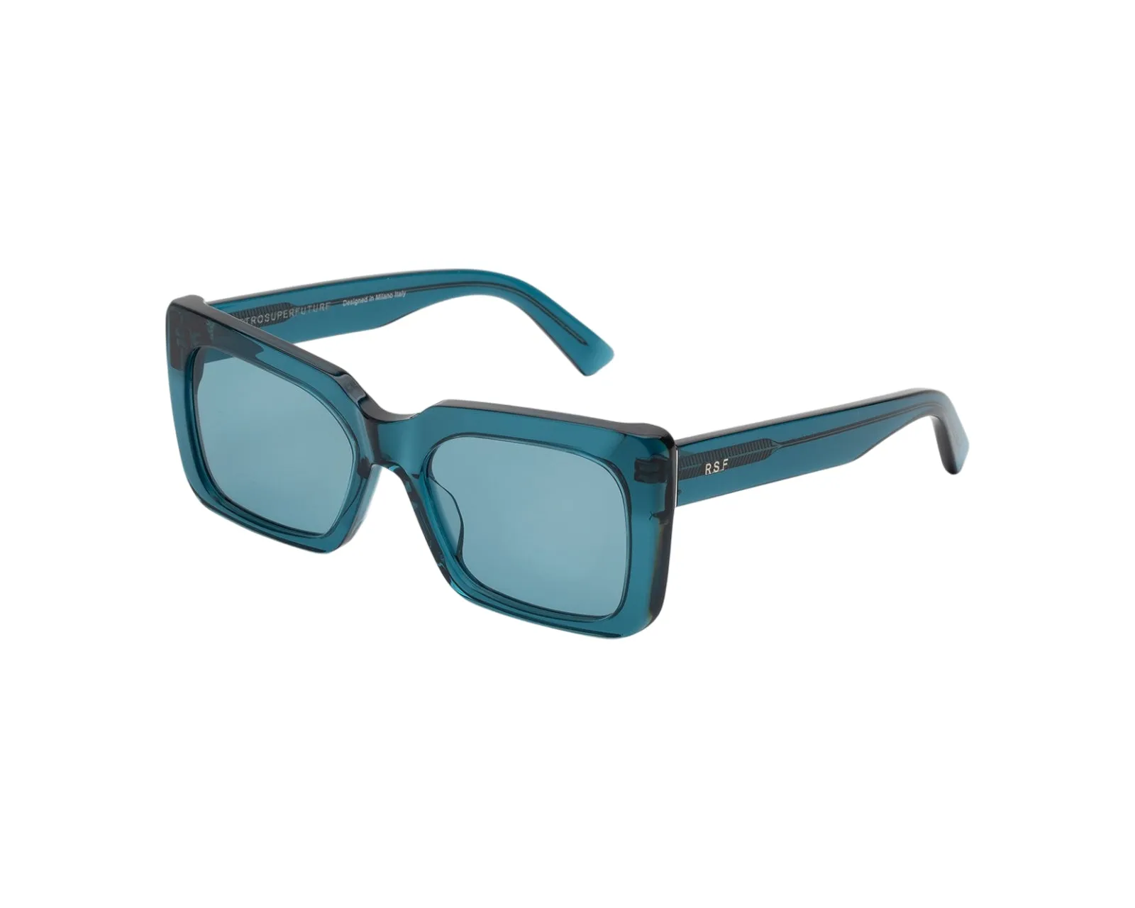 Retrosuperfuture W1A SENTA TEAL Occhiali da sole Acetato Blu Azzurro Squadrata Normale - immagine 1