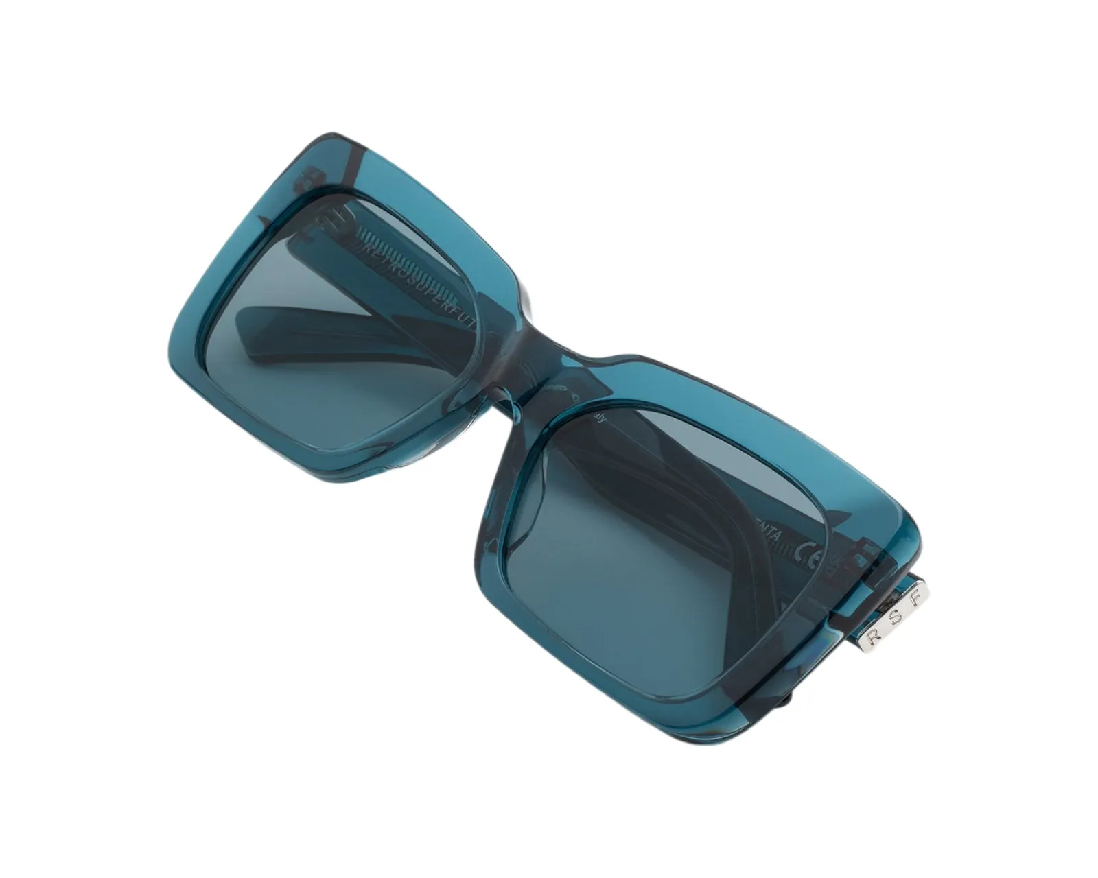 Retrosuperfuture W1A SENTA TEAL Occhiali da sole Acetato Blu Azzurro Squadrata Normale - immagine 3