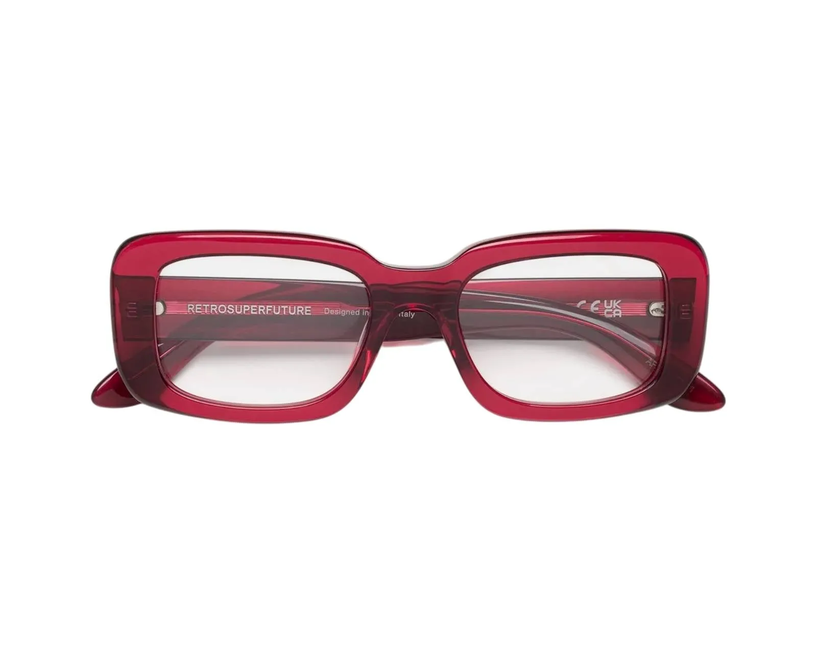 Retrosuperfuture ARX NUMERO 148 BORDEAUX Montature da vista Acetato Bordeaux Squadrata - immagine 2