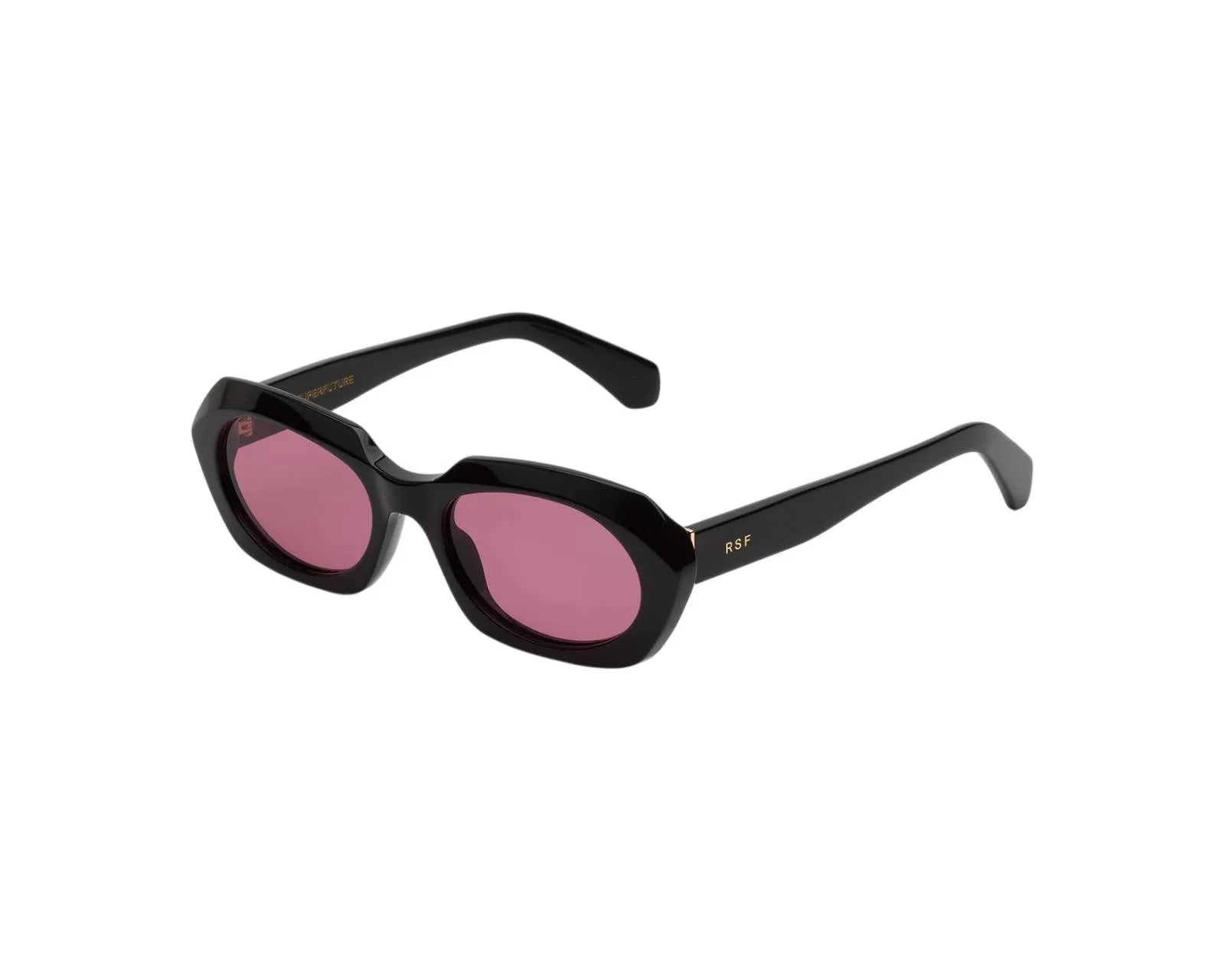 Retrosuperfuture 1R7 EPOCA FRAGOLINA Occhiali da sole Acetato Nero Rosa Geometrica Normale - immagine 1