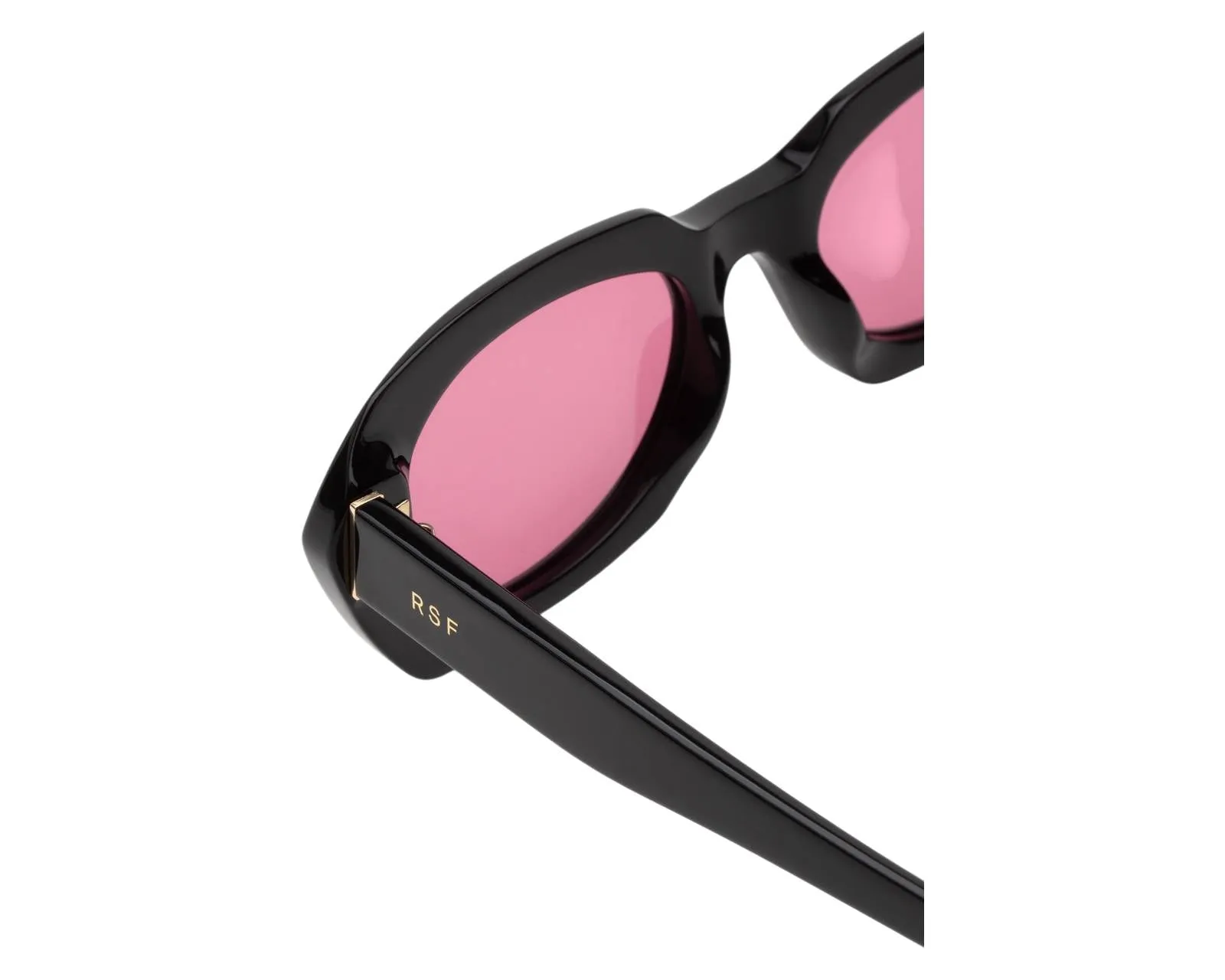 Retrosuperfuture 1R7 EPOCA FRAGOLINA Occhiali da sole Acetato Nero Rosa Geometrica Normale - immagine 3