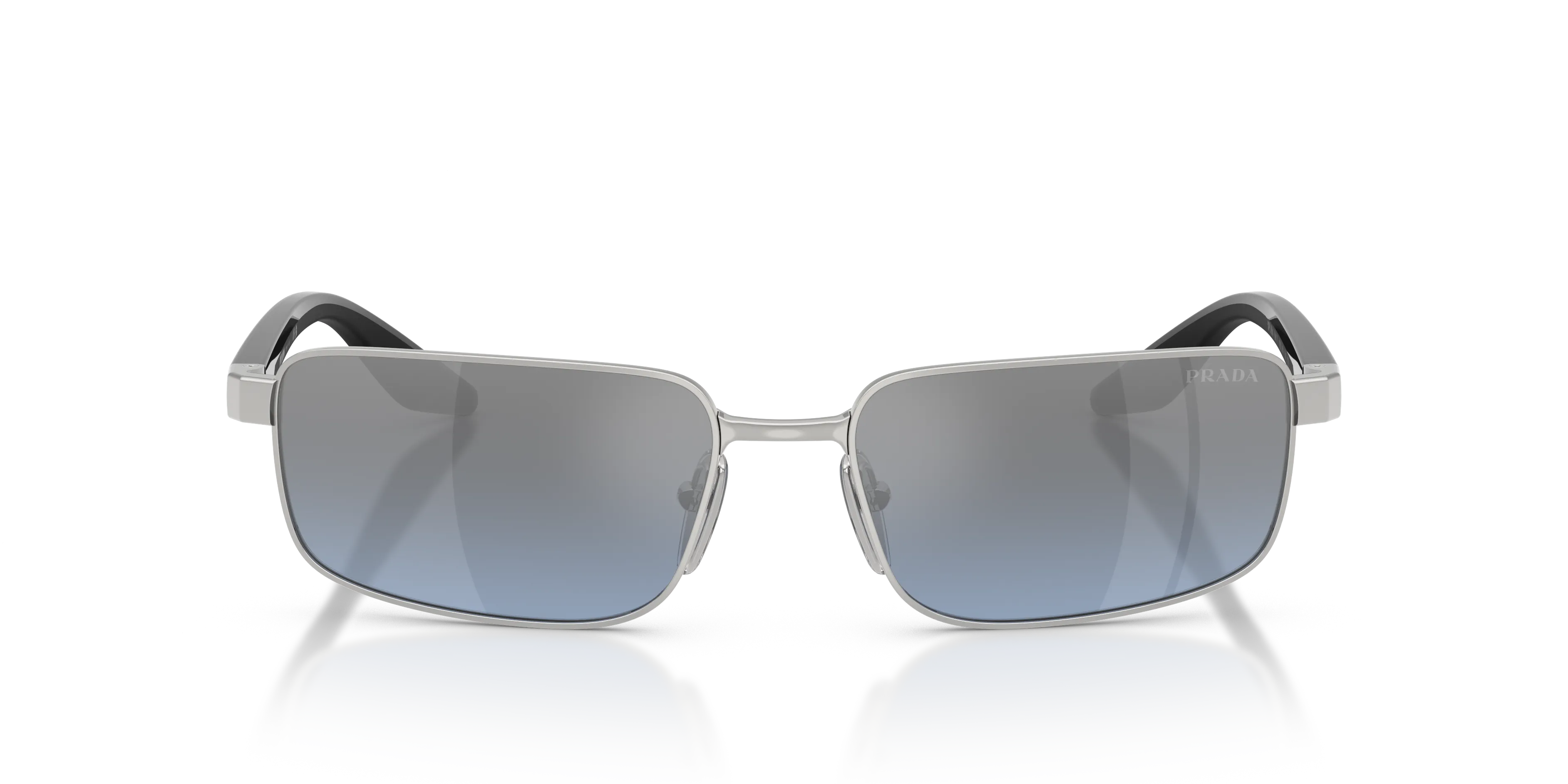 Prada Linea Rossa PS B54S 1BC11A Occhiali da sole Metallo Argento Argento Squadrata Normale Specchiato - immagine 3