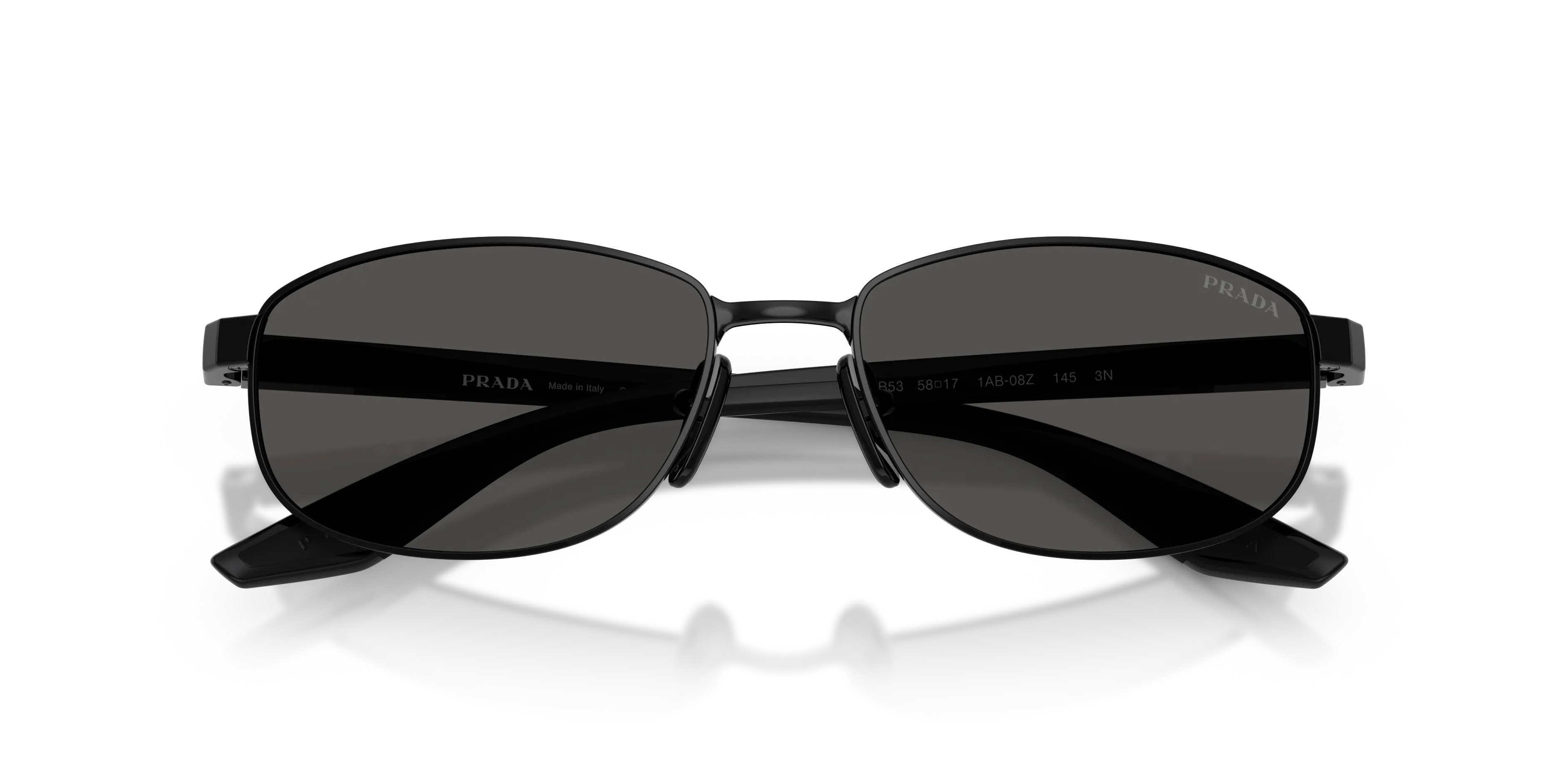 Prada Linea Rossa PS B53S 1AB08Z Occhiali da sole Metallo Nero Nero Rotonda Normale - immagine 2