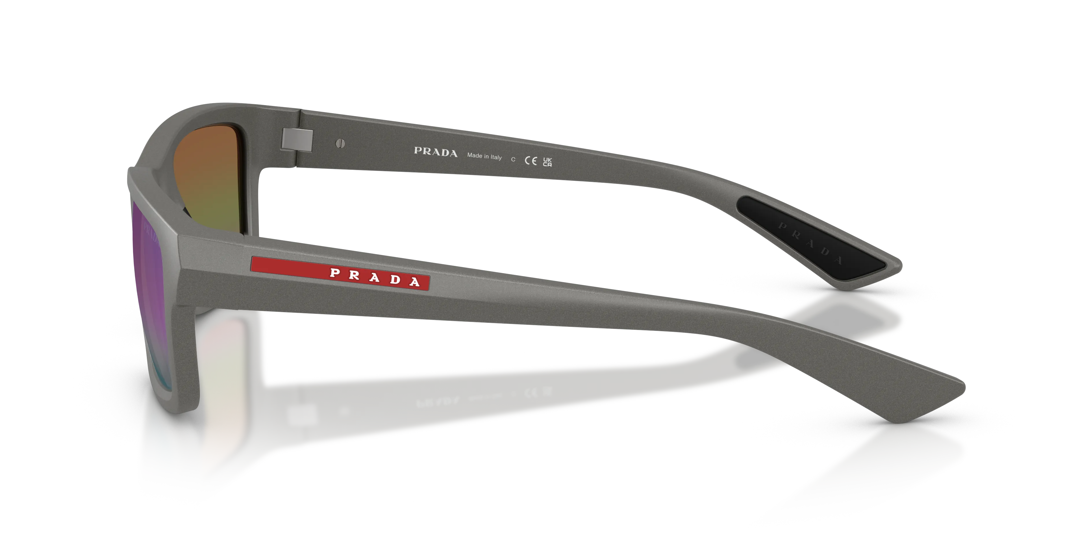 Prada Linea Rossa PS B10S 16X50Z Occhiali da sole Iniettato Argento Viola Geometrica Normale Sfumato - immagine 4