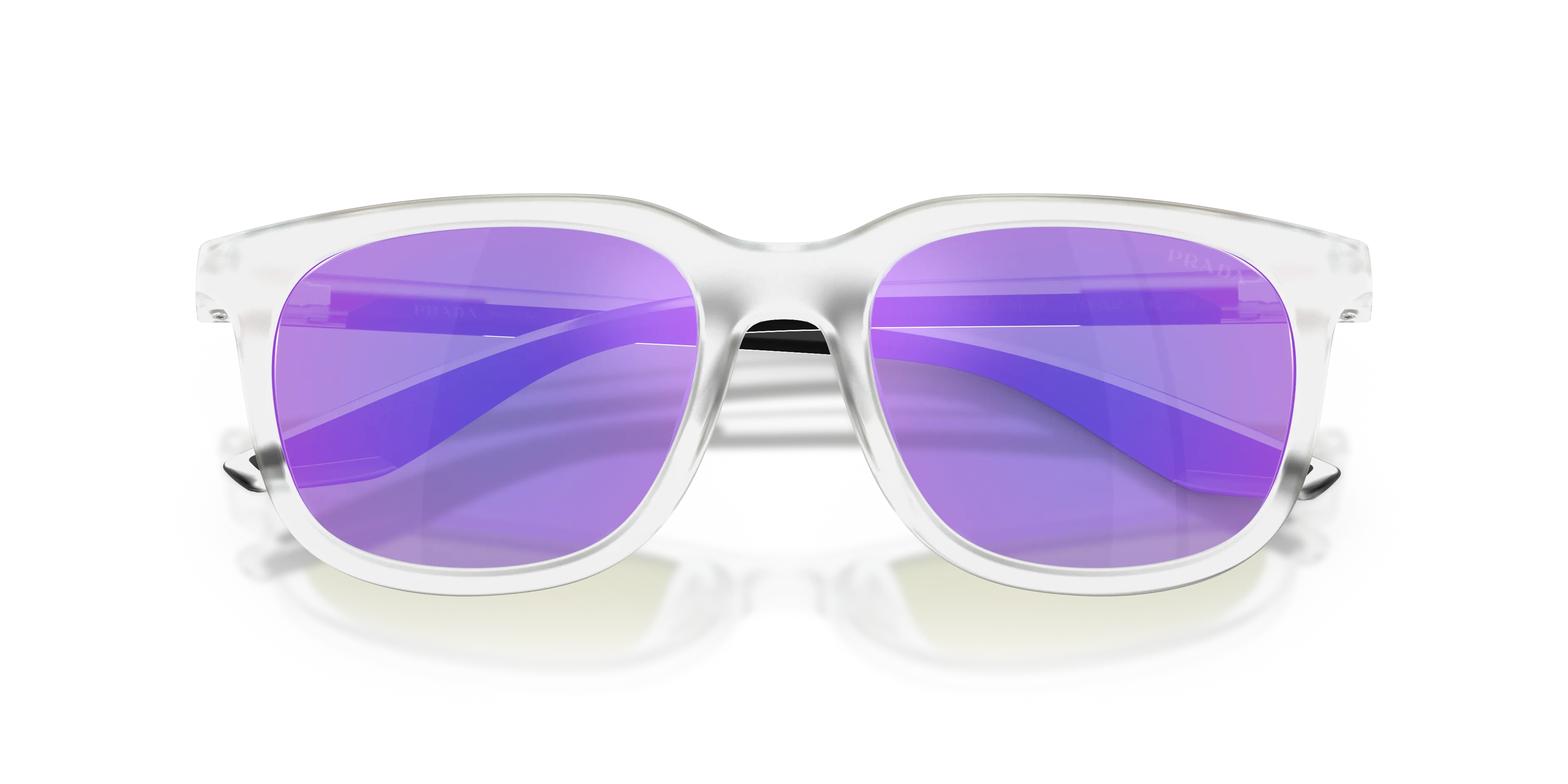 Prada Linea Rossa PS B09SU 14V60Z Occhiali da sole Iniettato Trasparente Viola Pillow Normale Specchiato - immagine 2