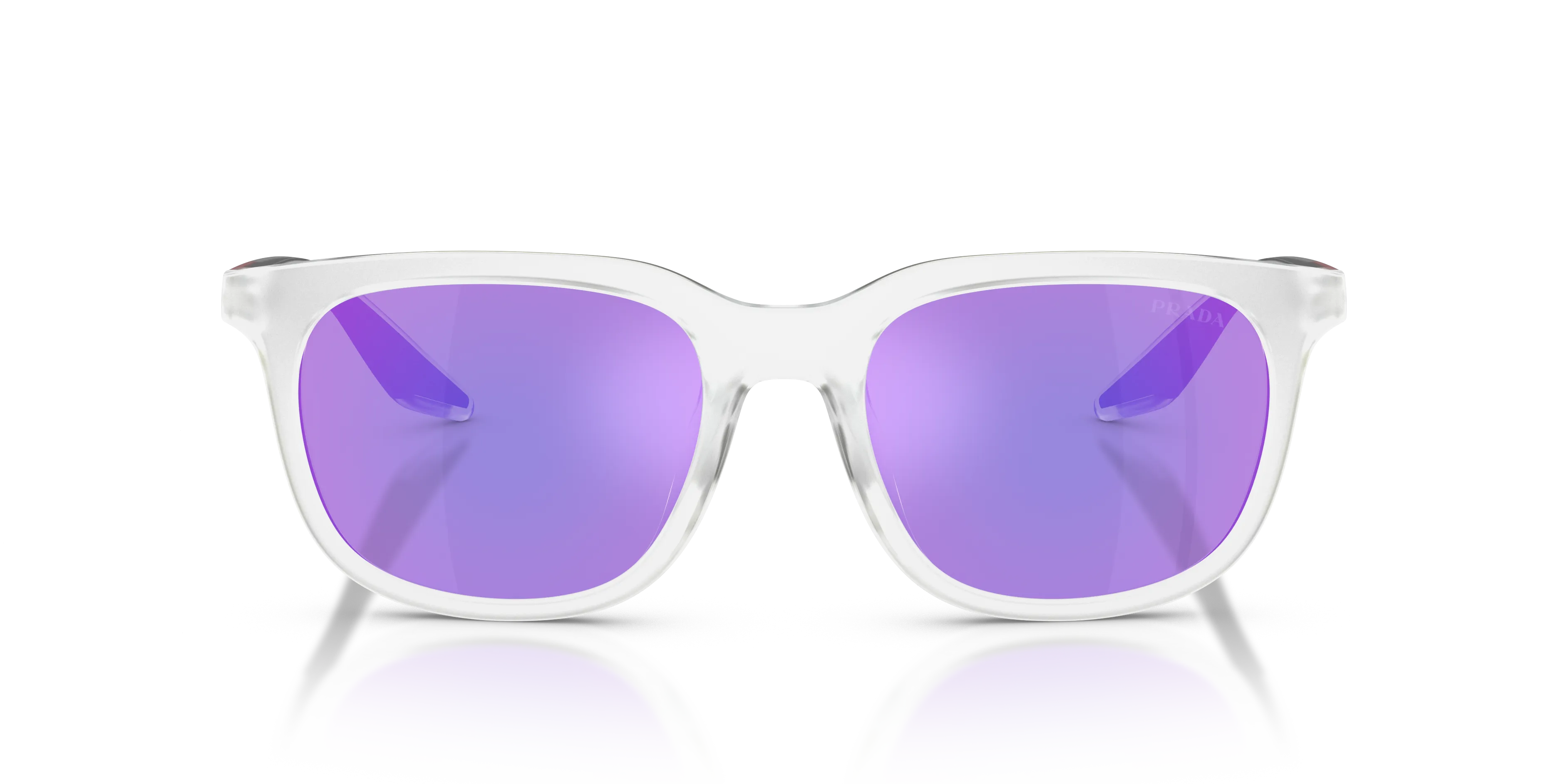 Prada Linea Rossa PS B09SU 14V60Z Occhiali da sole Iniettato Trasparente Viola Pillow Normale Specchiato - immagine 3